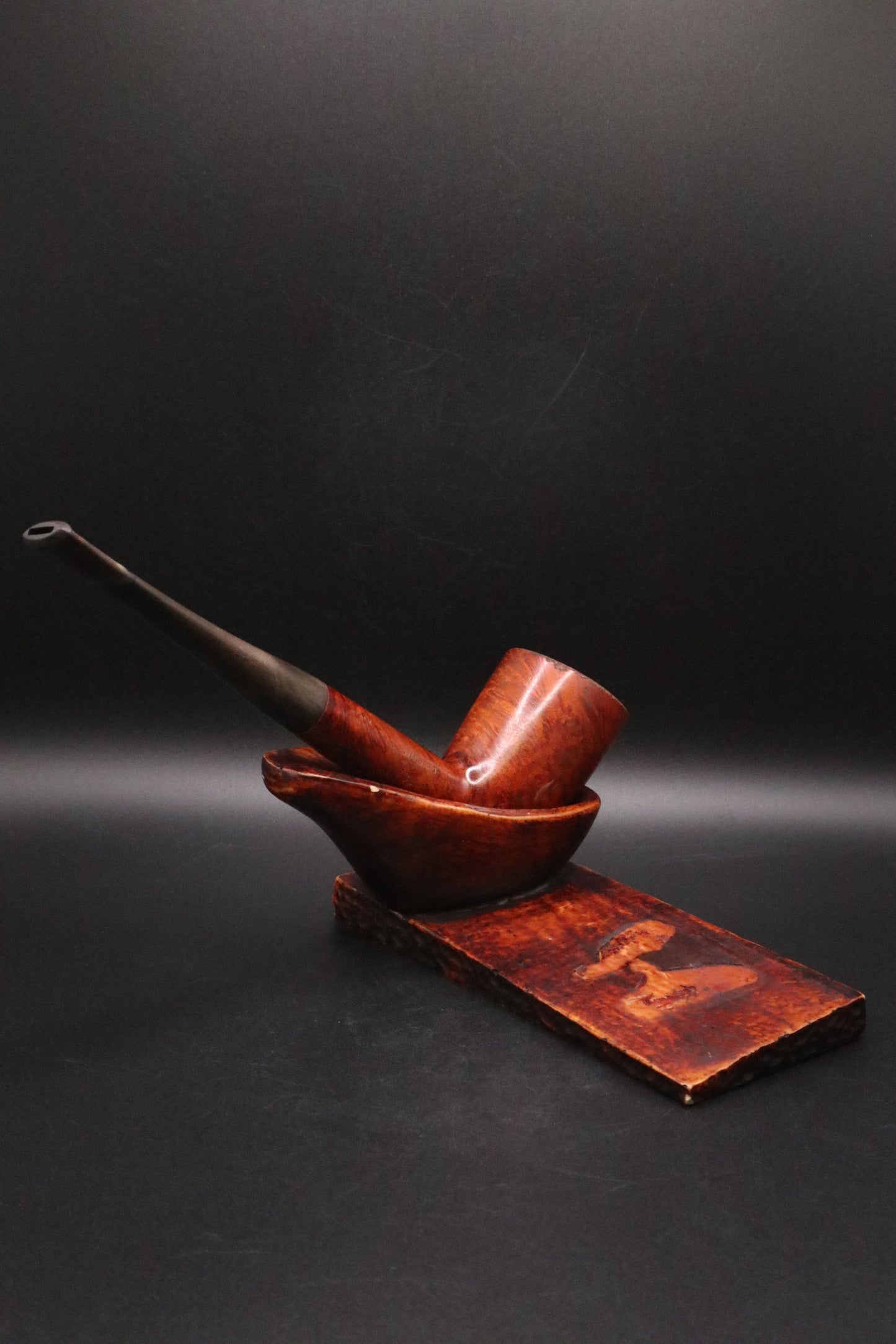 VINTAGE LORENZO MADE IN ITALY SMOKING PIPE WITH STAND