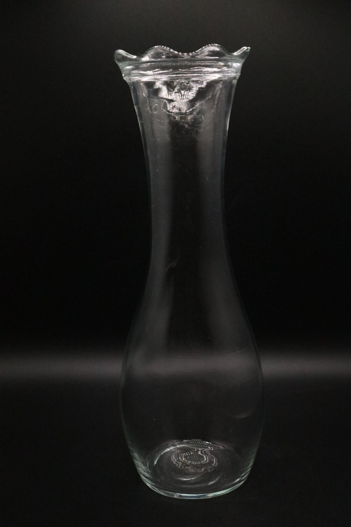VINTAGE ETCHED GLASS FLOWER VASE (AS IS)