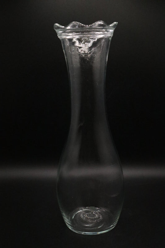 VINTAGE ETCHED GLASS FLOWER VASE (AS IS)
