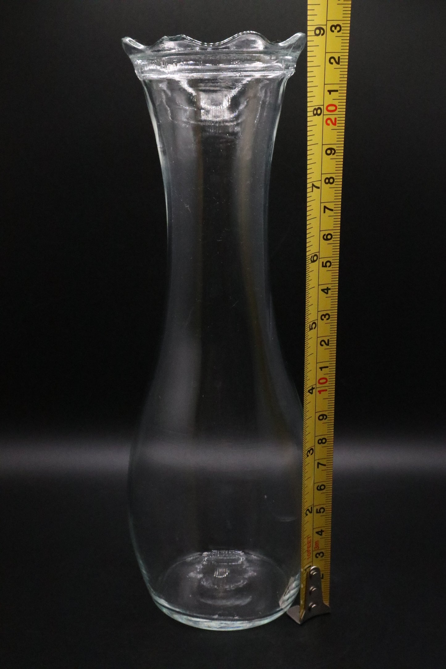 VINTAGE ETCHED GLASS FLOWER VASE (AS IS)