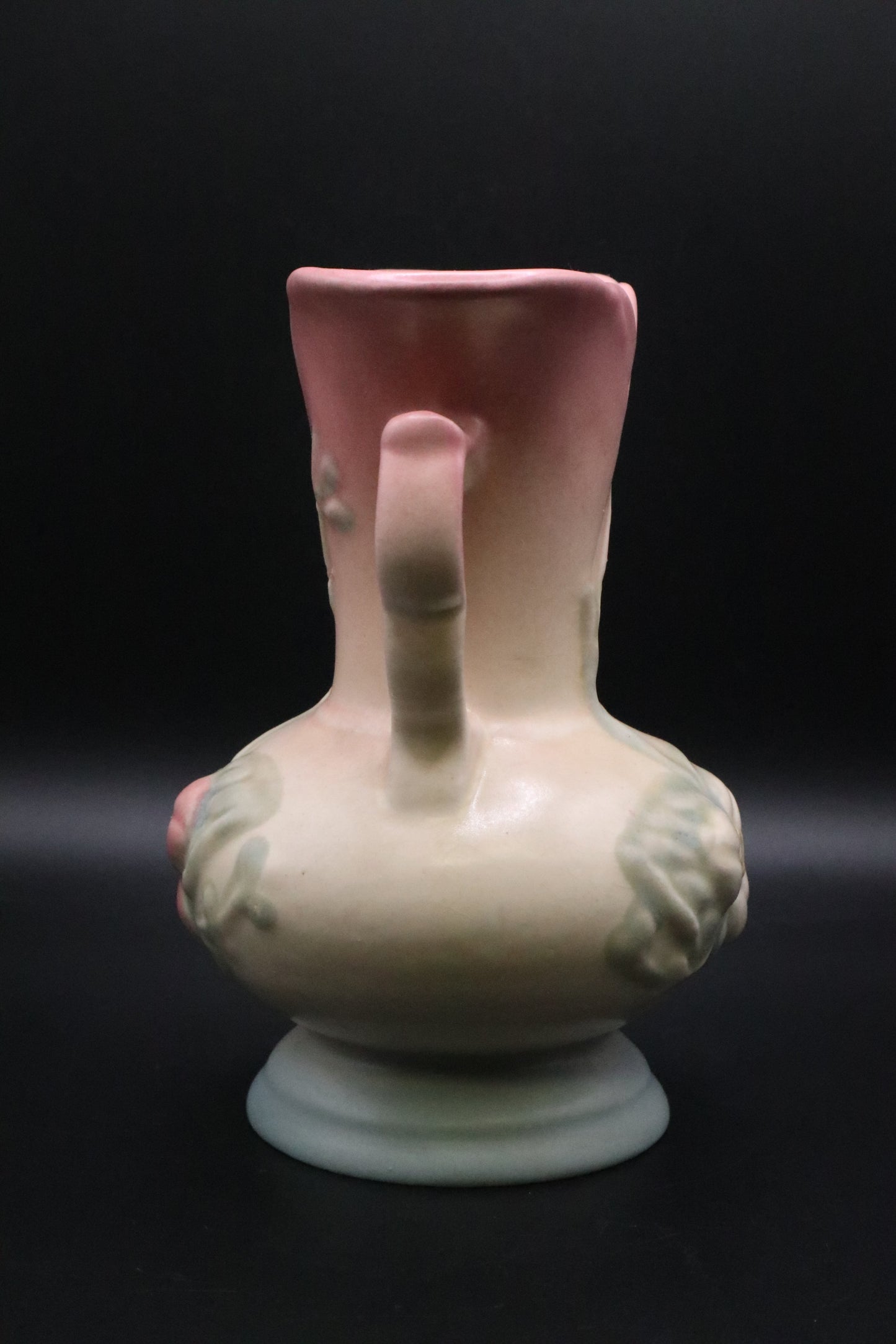 VINTAGE HALL ART POTTERY DOGWOOD FLOWER DOUBLE HANDLE VASE