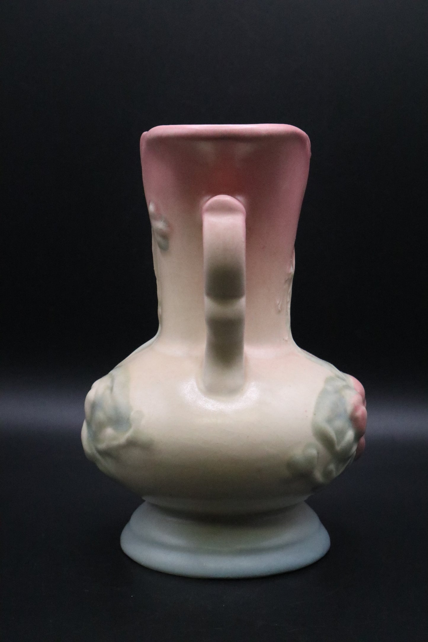 VINTAGE HALL ART POTTERY DOGWOOD FLOWER DOUBLE HANDLE VASE