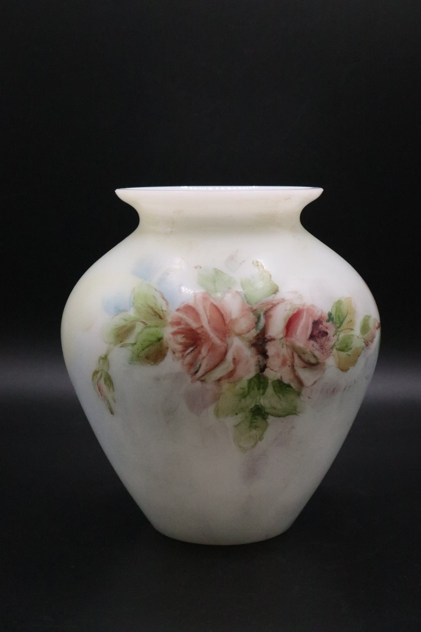 VINTAGE HANDPAINTED ROSES PORCELAIN VASE