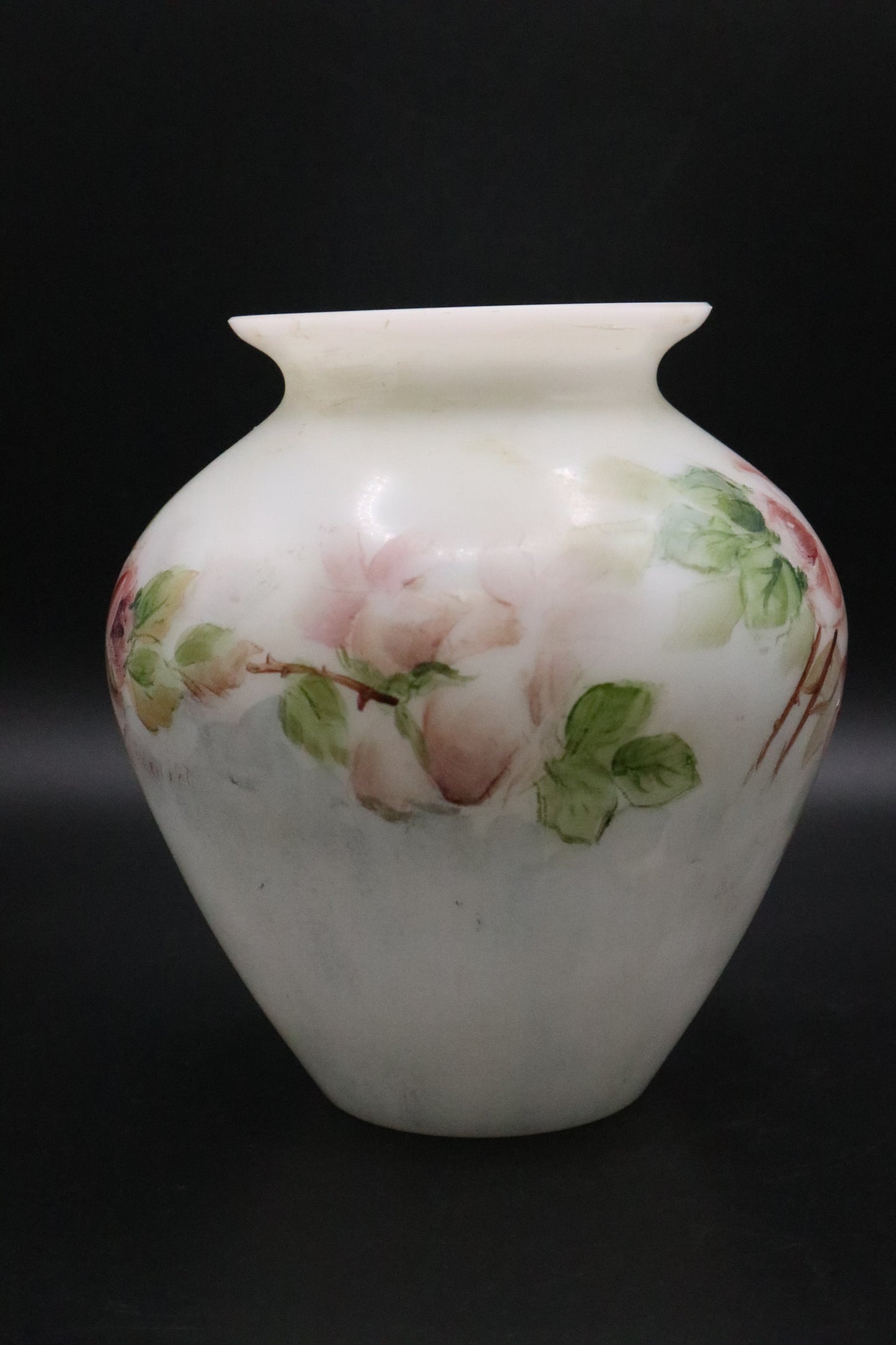 VINTAGE HANDPAINTED ROSES PORCELAIN VASE