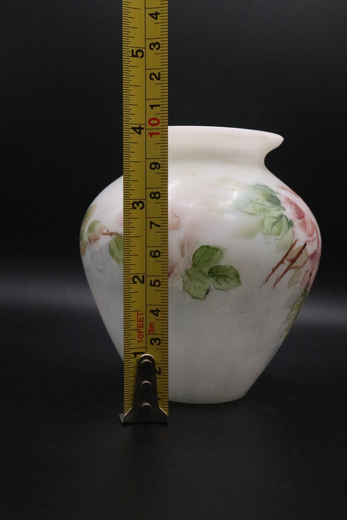 VINTAGE HANDPAINTED ROSES PORCELAIN VASE