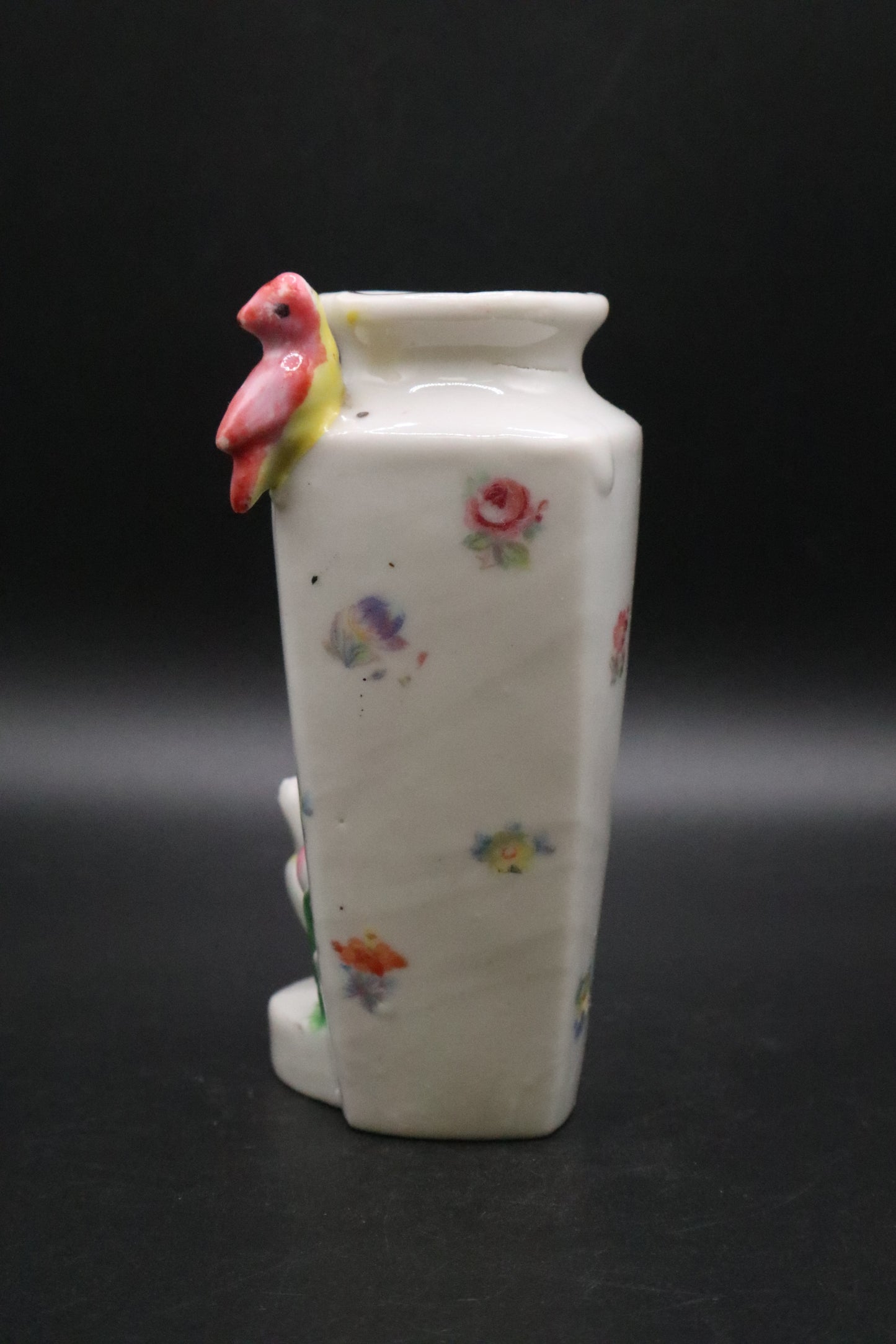 VINTAGE HAND PAINTED MINI DOG VASE JAPAN