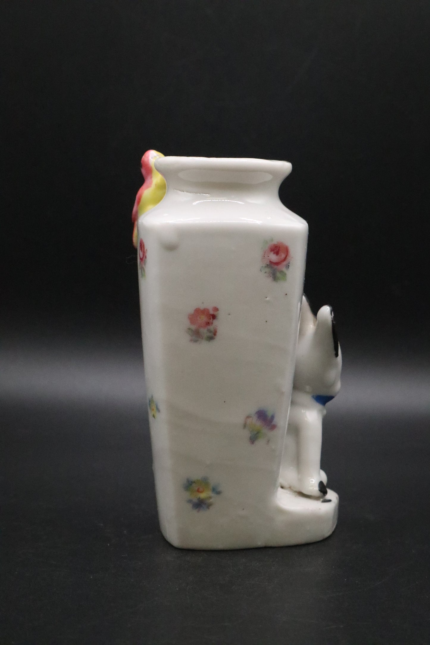 VINTAGE HAND PAINTED MINI DOG VASE JAPAN