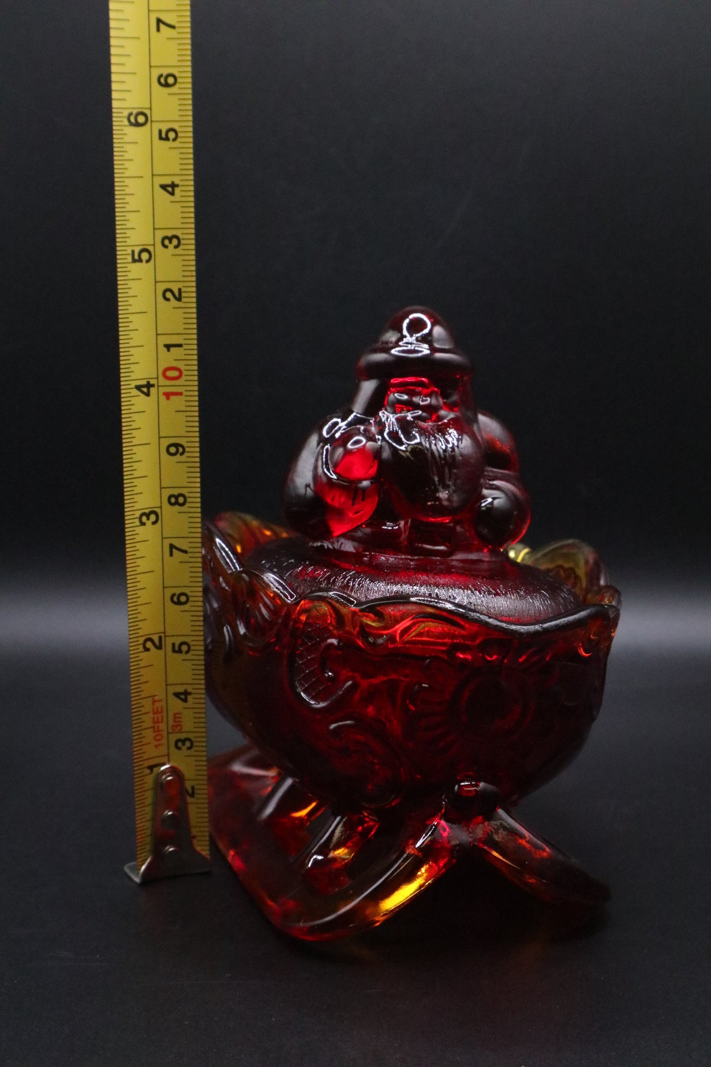 WESTMORELAND VINTAGE AMBERINA SANTA SLEIGH