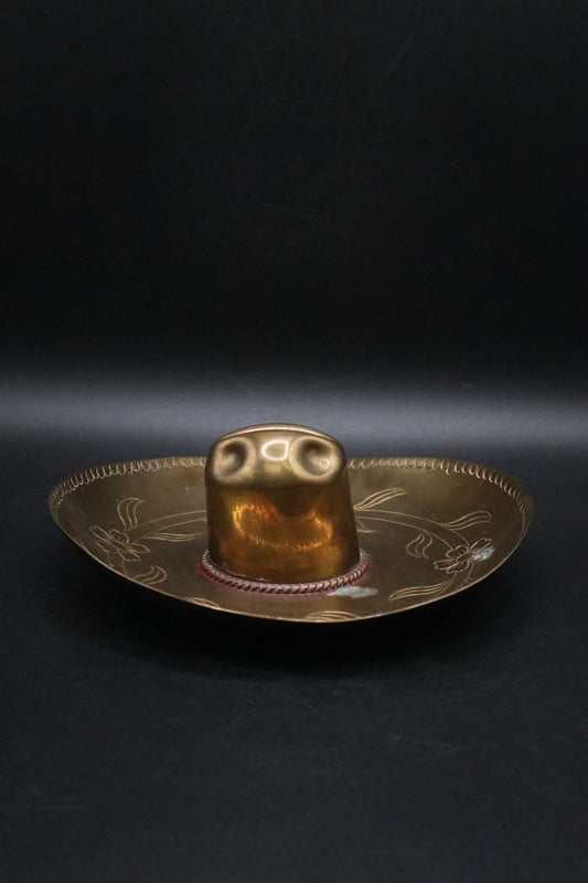 VINTAGE BRASS SOMBRERO ASHYTRAY OR TRINKET DISH