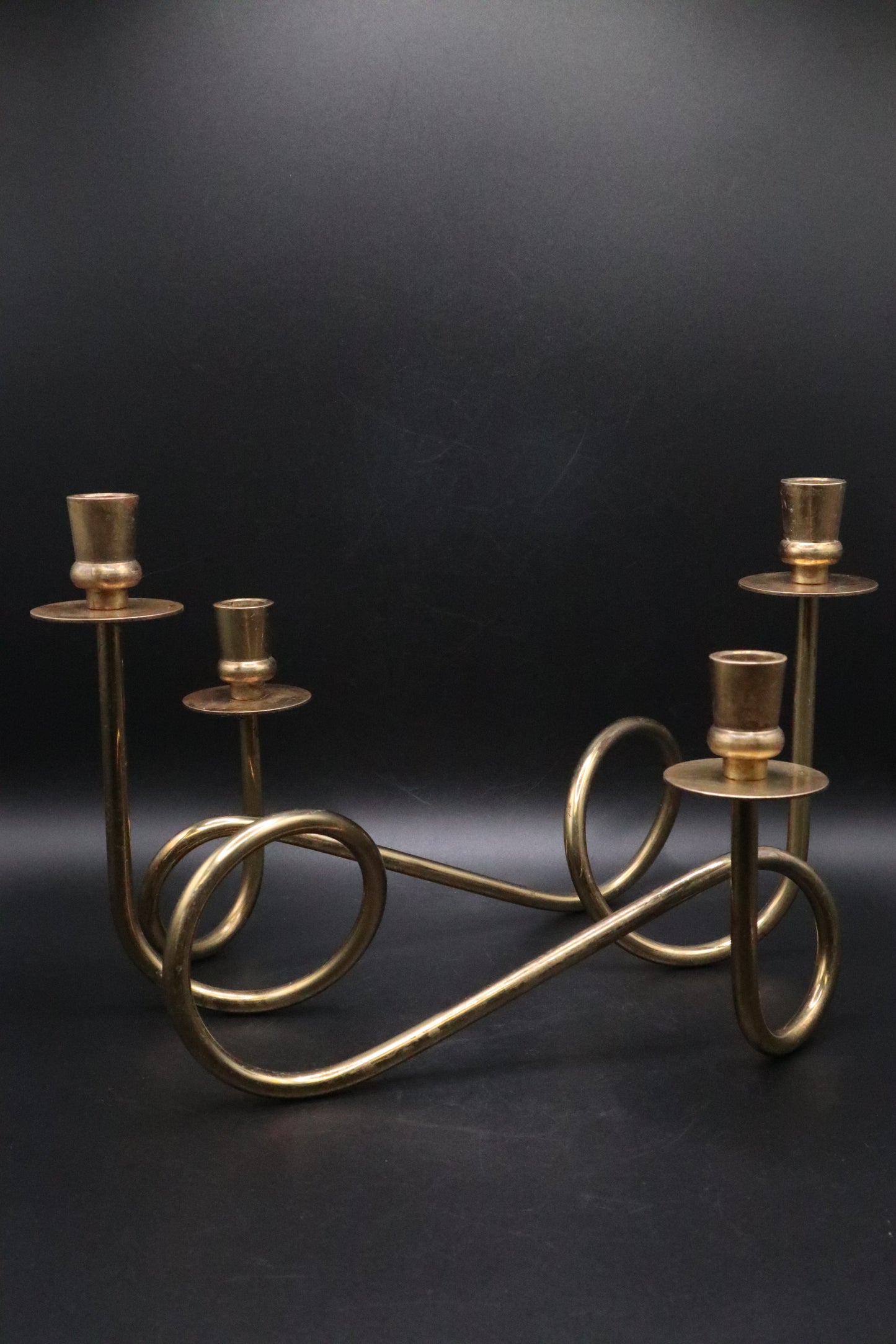 MCM BRASS WHIMSICAL CANDLE HOLDERS (SET OF 2)