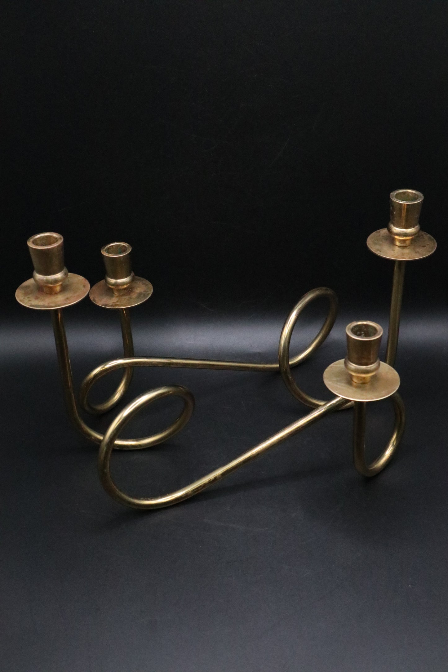 MCM BRASS WHIMSICAL CANDLE HOLDERS (SET OF 2)