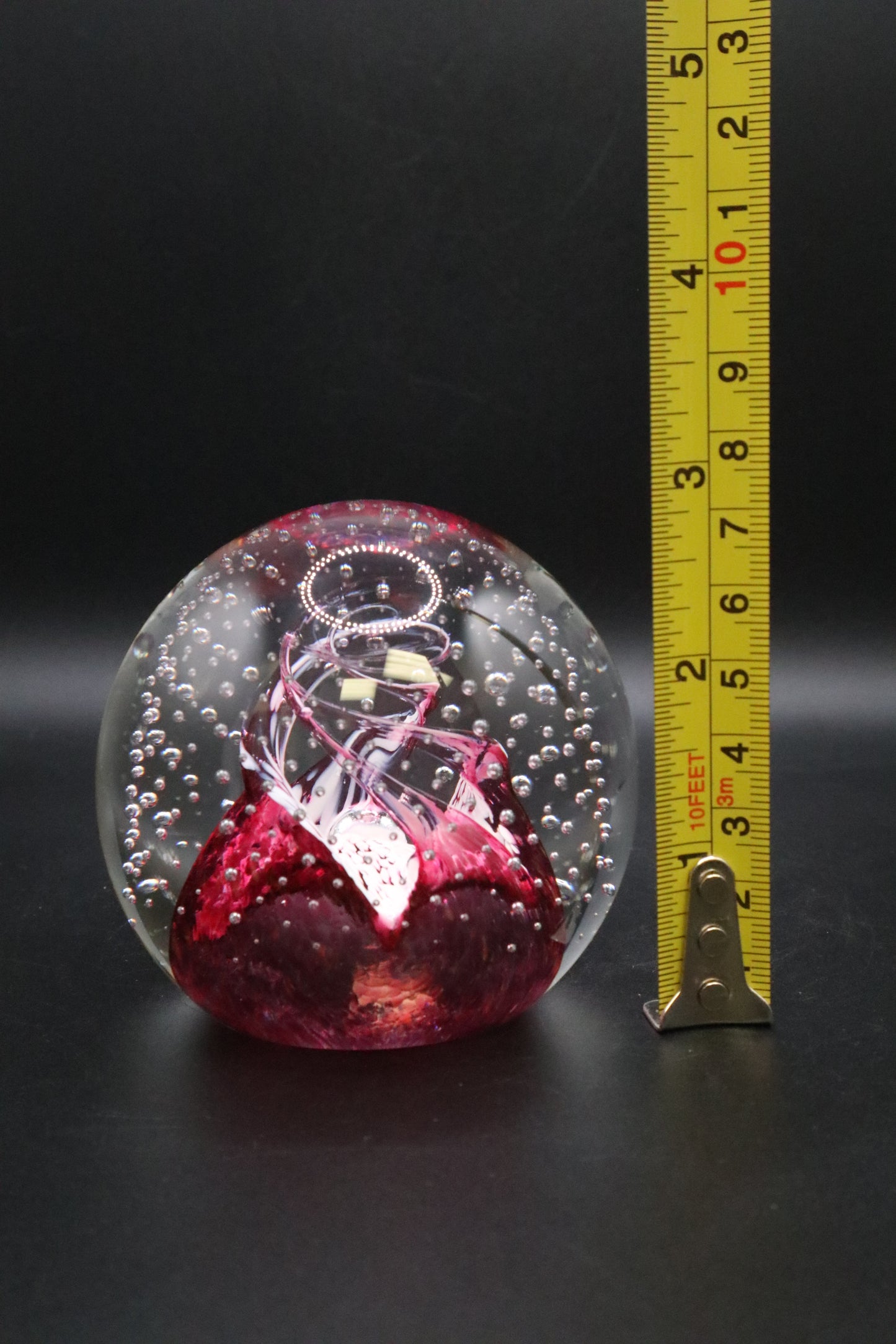 CAITHNESS CAULDRON SCOTLAND CONTROLLED BUBBLE SIGNED GLASS PAPERWEIGHT