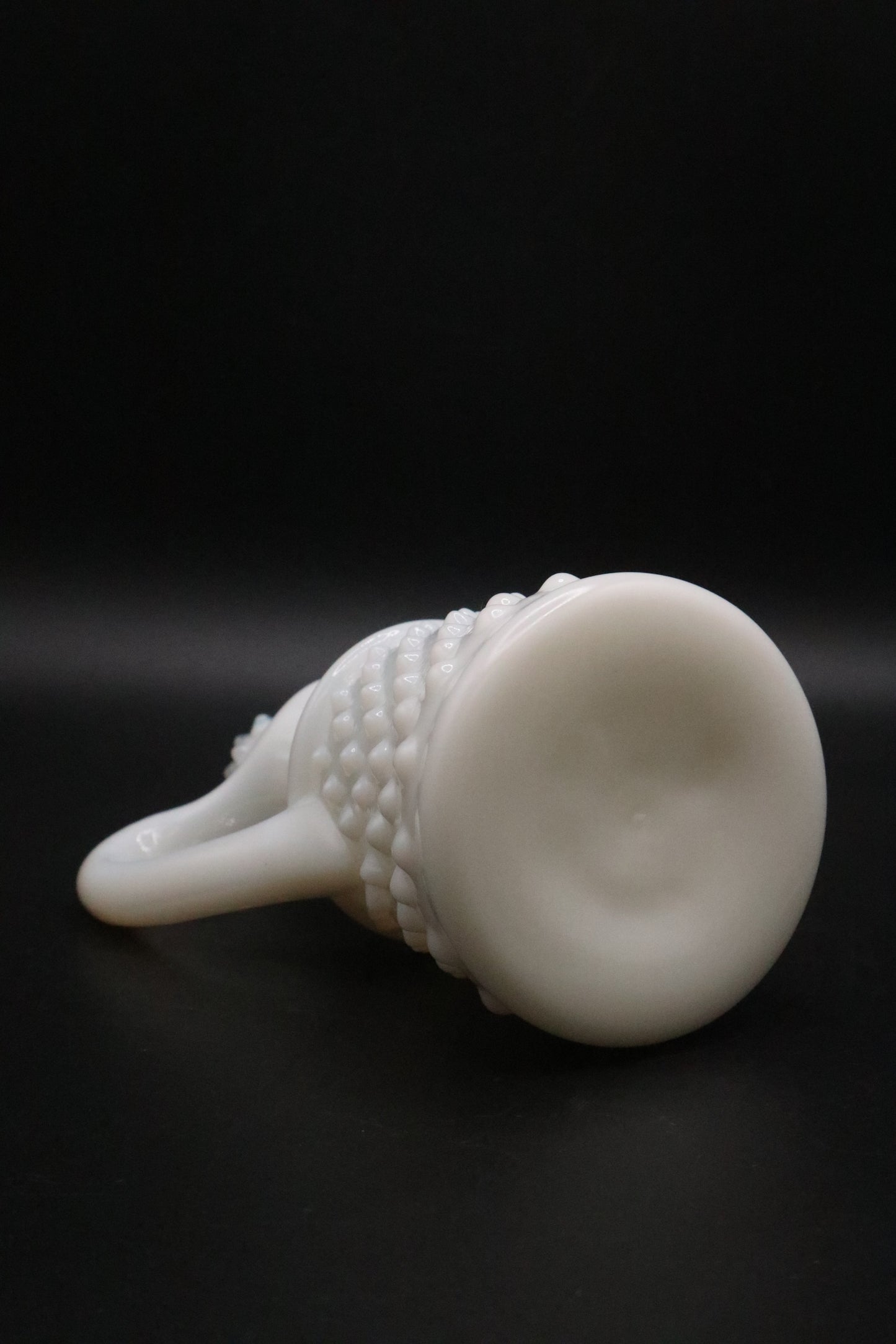 VINTAGE 1950'S MILK GLASS HOBNAIL CRUET