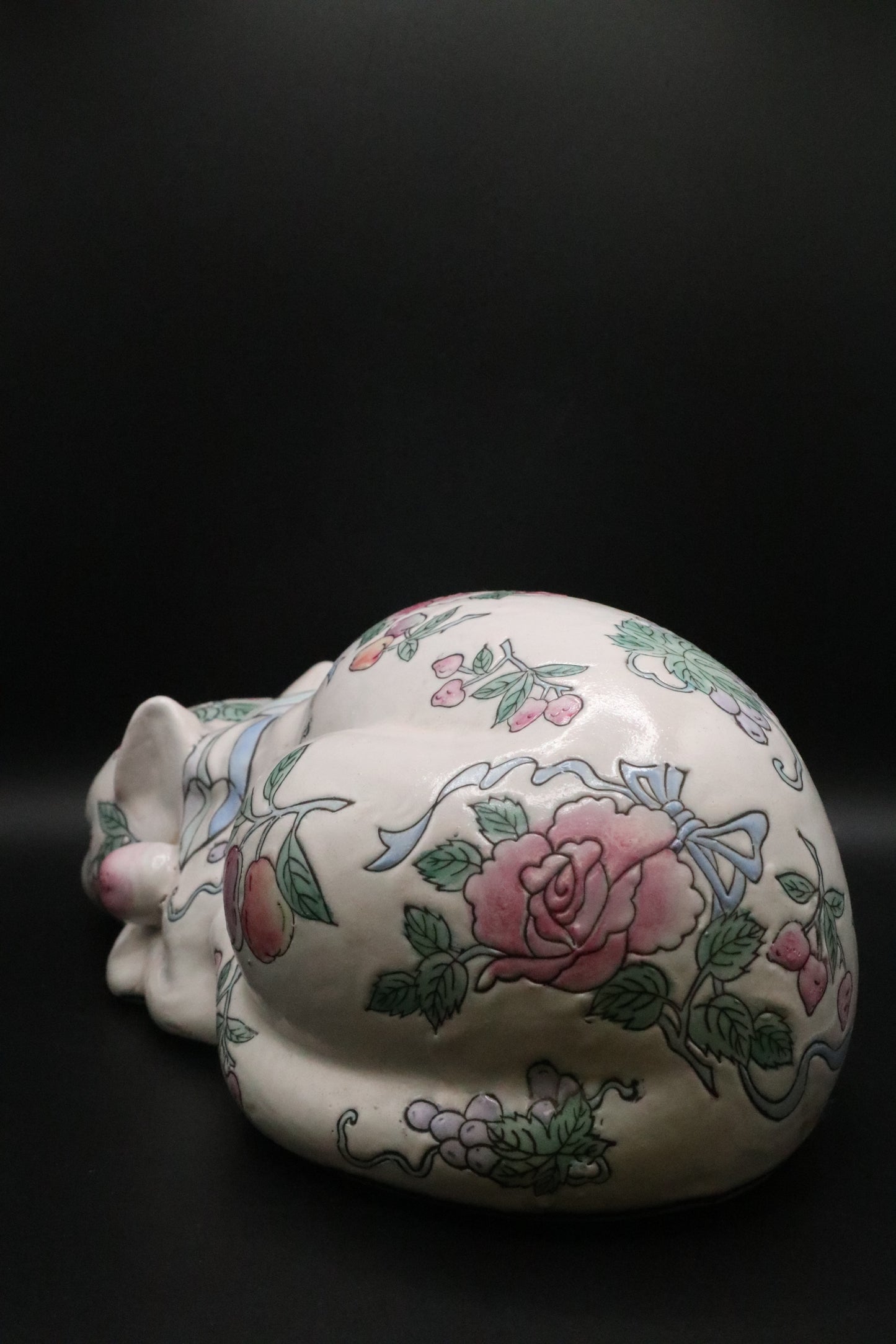 VINTAGE "NEMURI NEKO" CHINOISERIE ASIAN SLEEPING CAT
