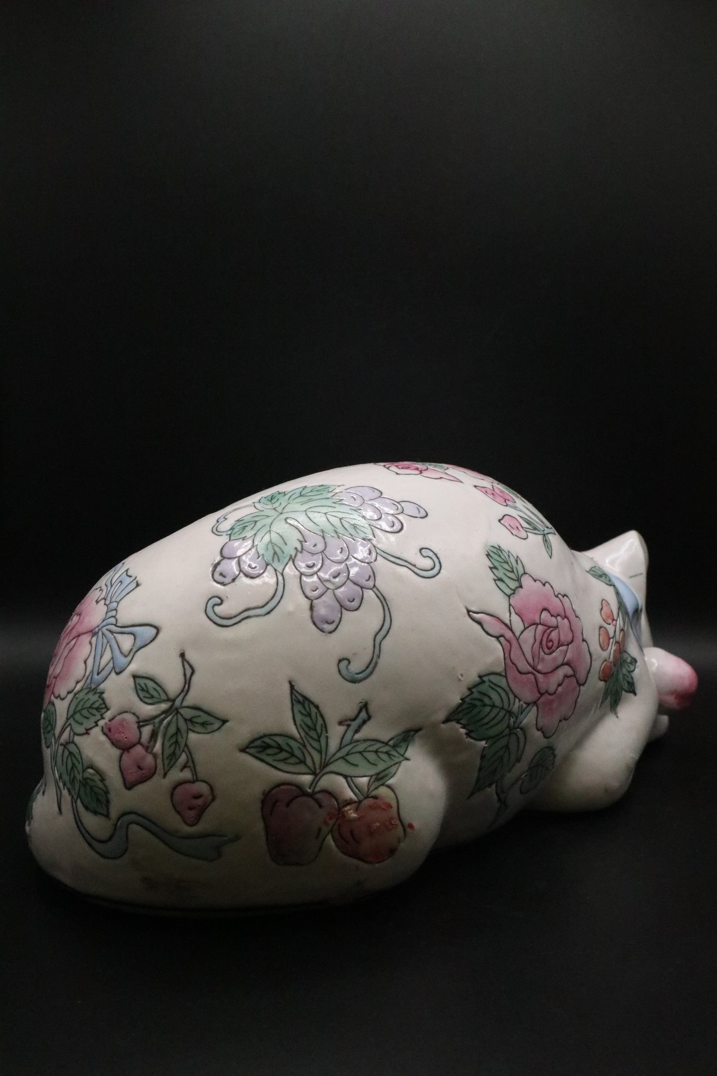 VINTAGE "NEMURI NEKO" CHINOISERIE ASIAN SLEEPING CAT