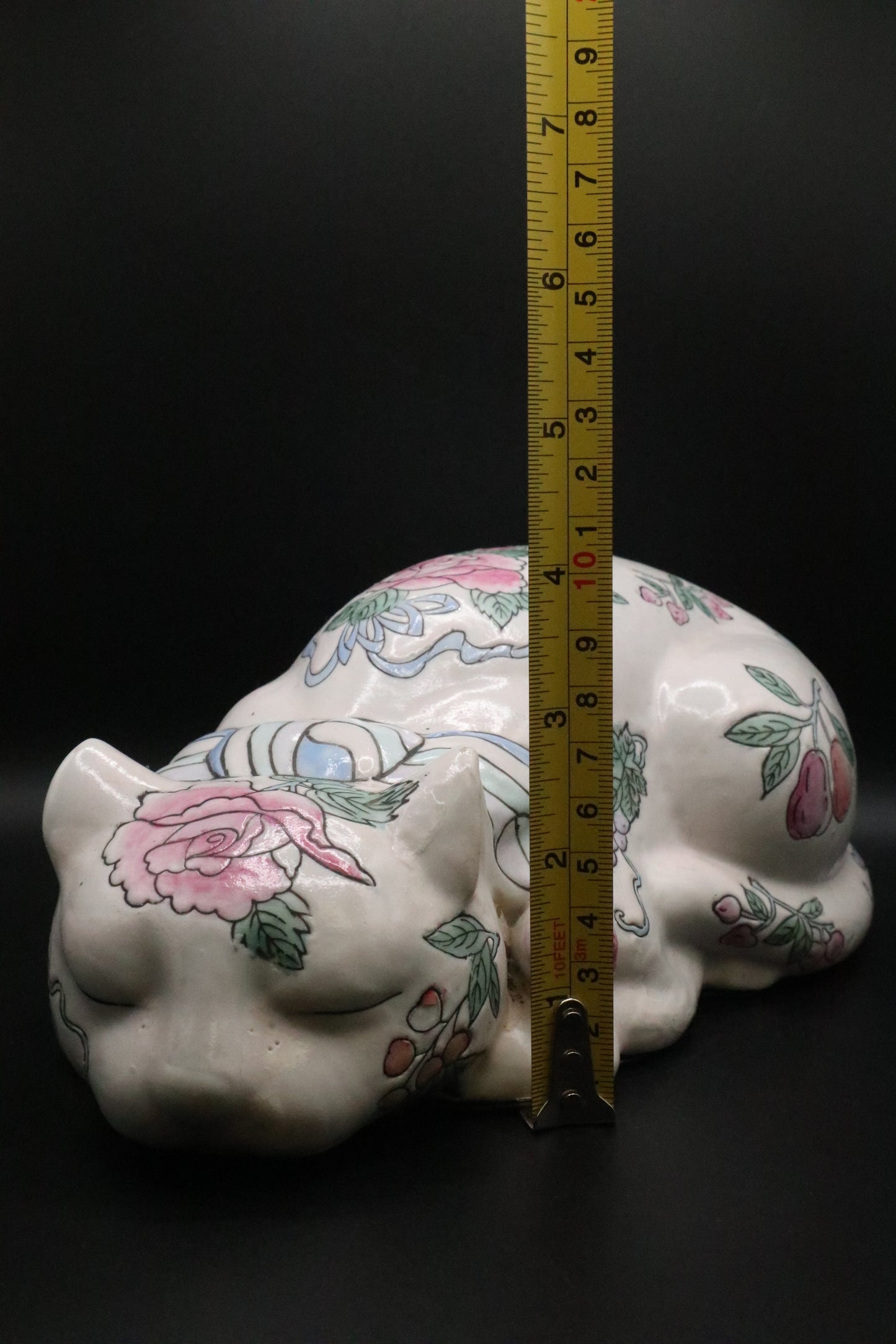 VINTAGE "NEMURI NEKO" CHINOISERIE ASIAN SLEEPING CAT