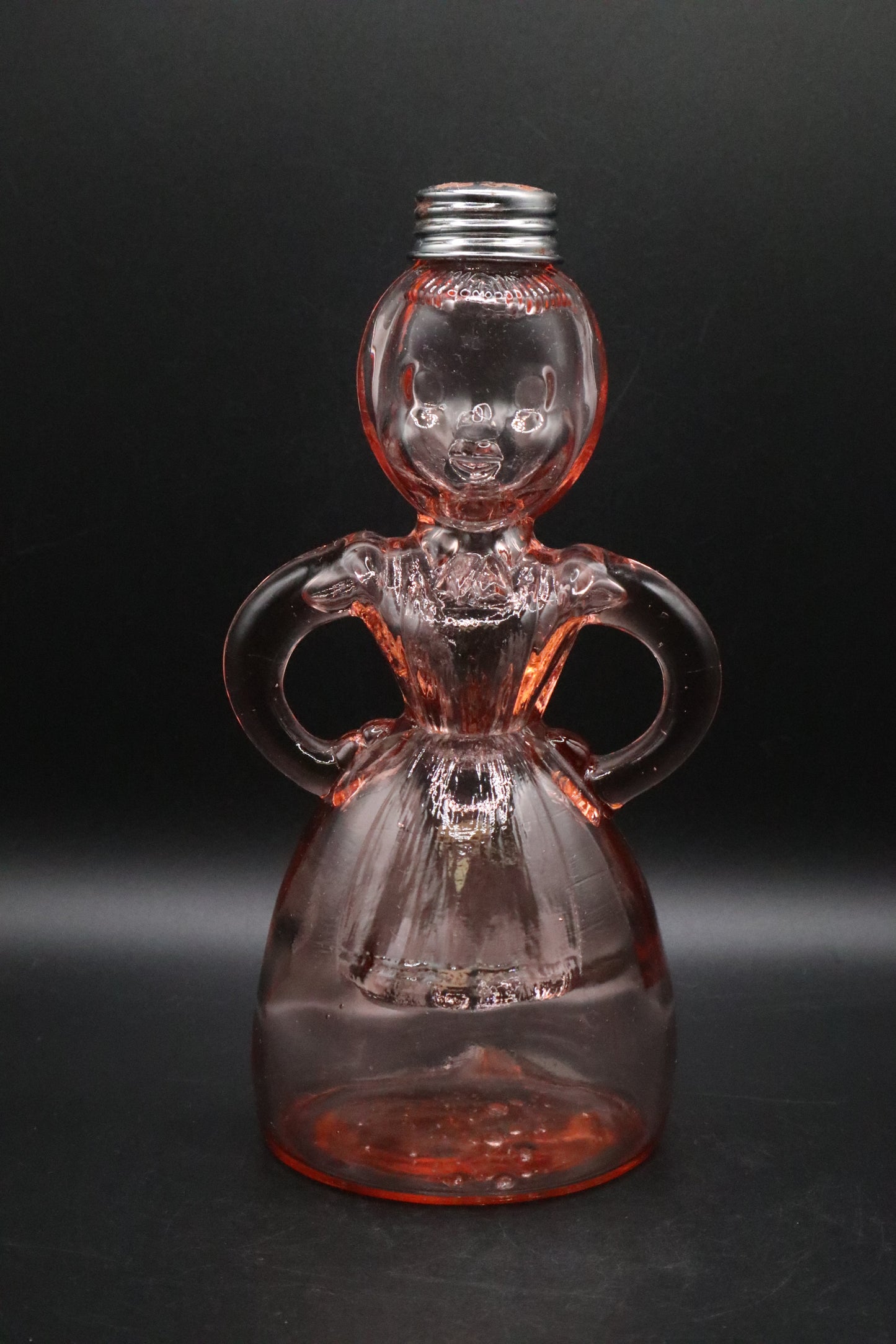 VINTAGE MERRY MAID PINK DEPRESSION GLASS SHAKER