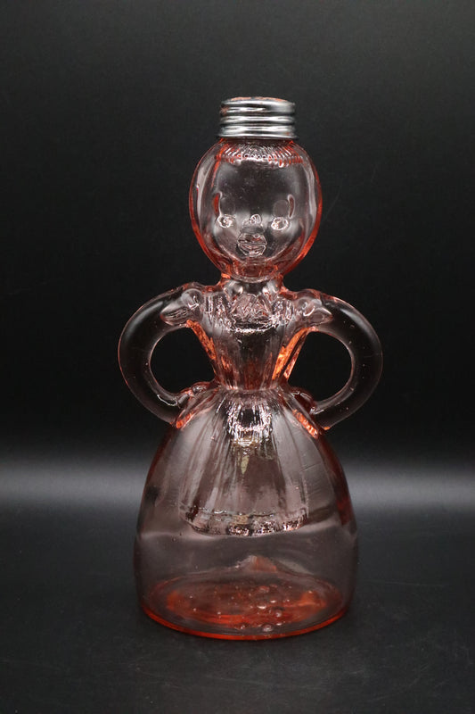 VINTAGE MERRY MAID PINK DEPRESSION GLASS SHAKER