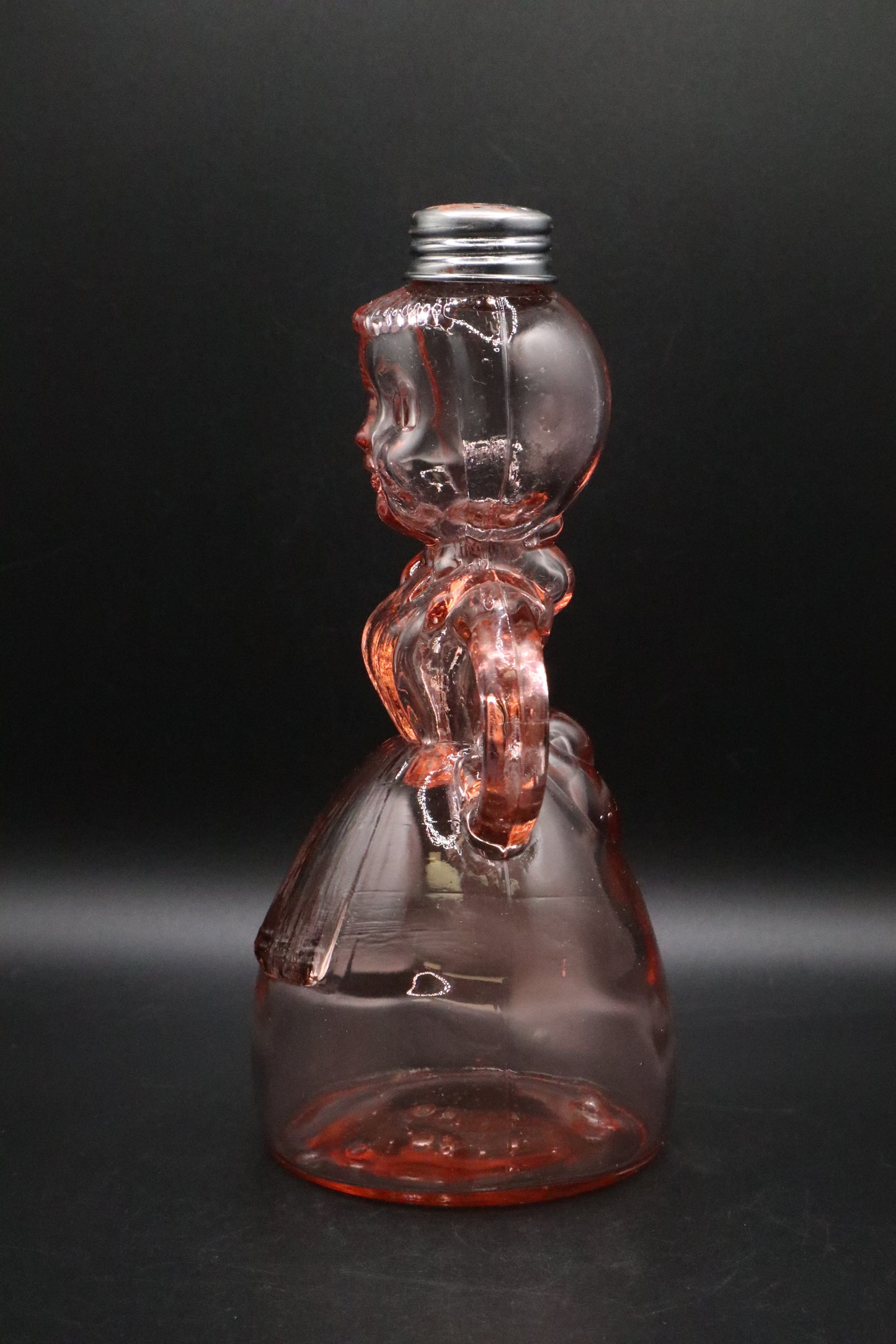 VINTAGE MERRY MAID PINK DEPRESSION GLASS SHAKER