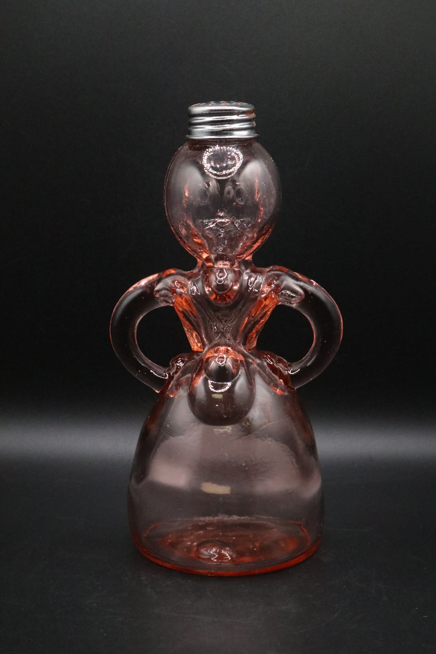 VINTAGE MERRY MAID PINK DEPRESSION GLASS SHAKER