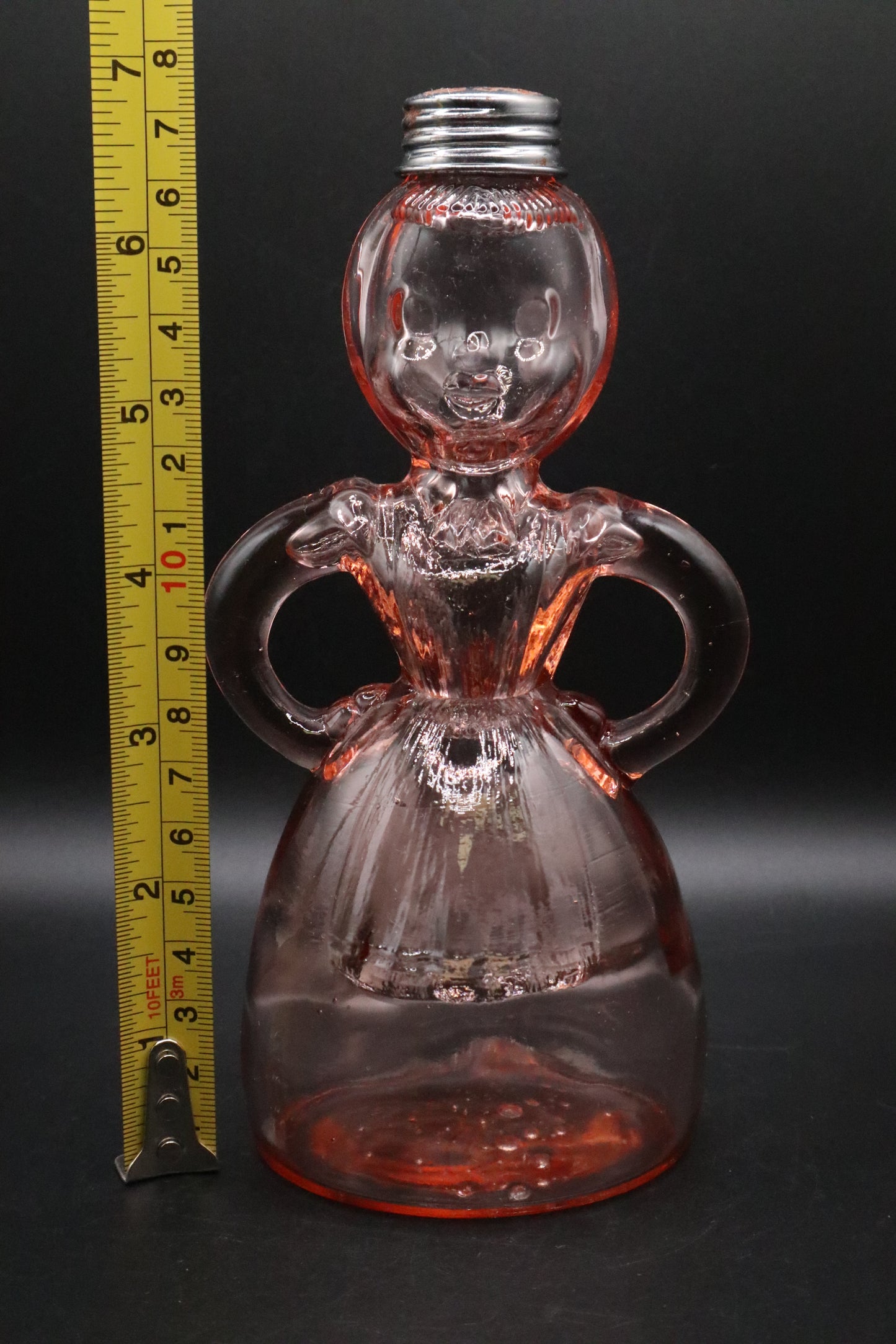 VINTAGE MERRY MAID PINK DEPRESSION GLASS SHAKER