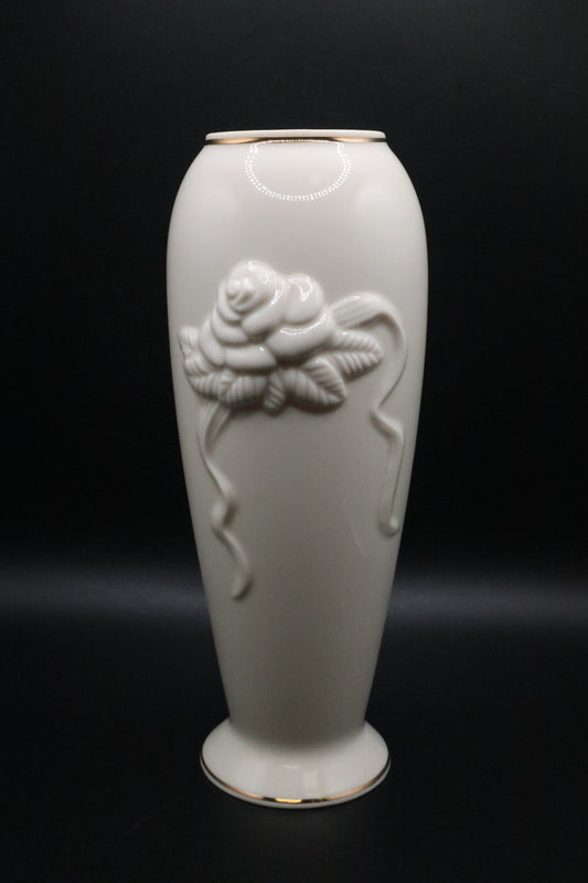 LENOX IVORY ROSE BUD VASE MEDIUM SIZE