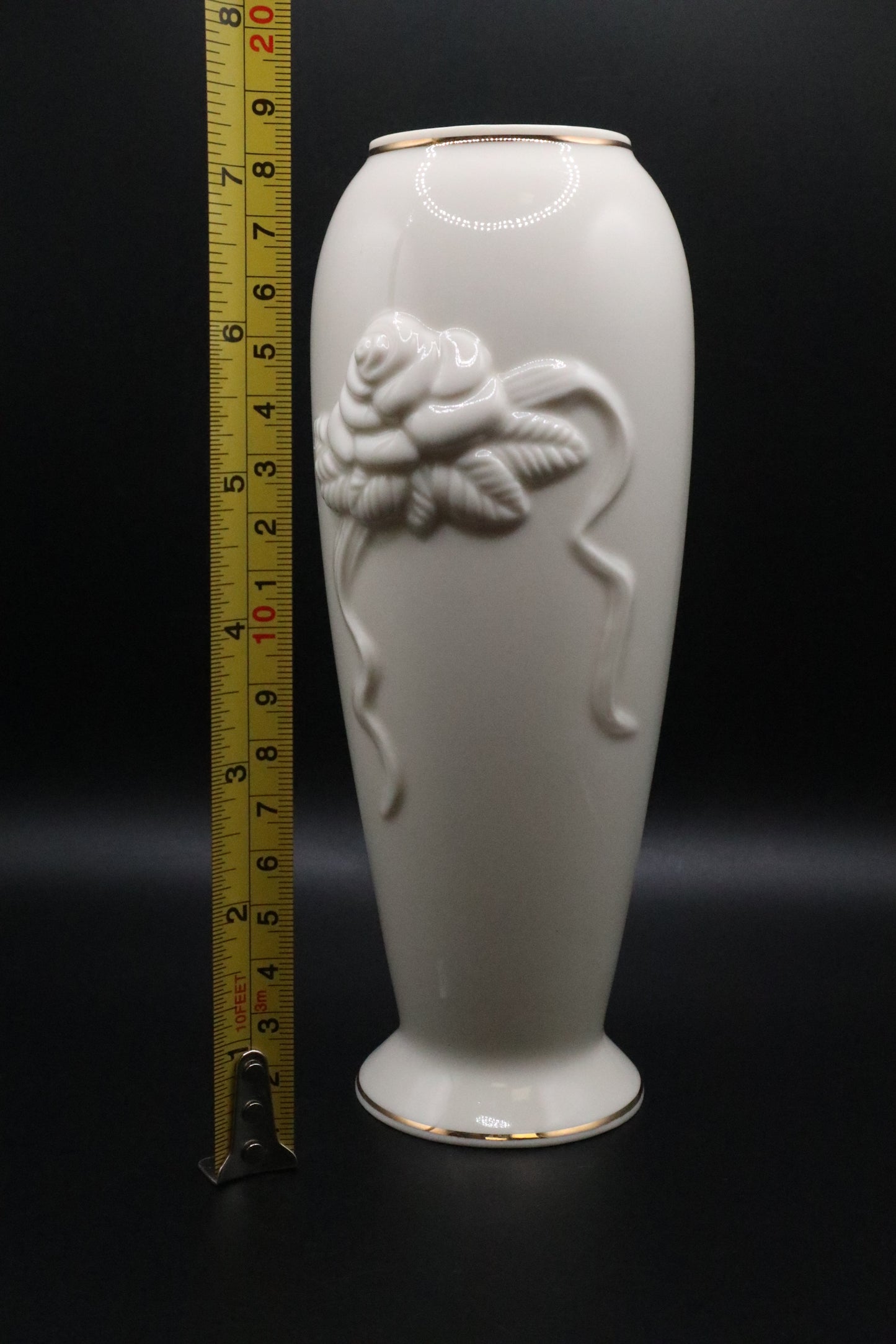LENOX IVORY ROSE BUD VASE MEDIUM SIZE