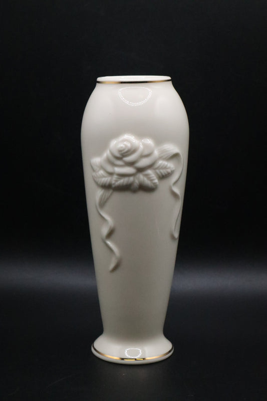 LENOX IVORY SMALL ROSE BUD VASE