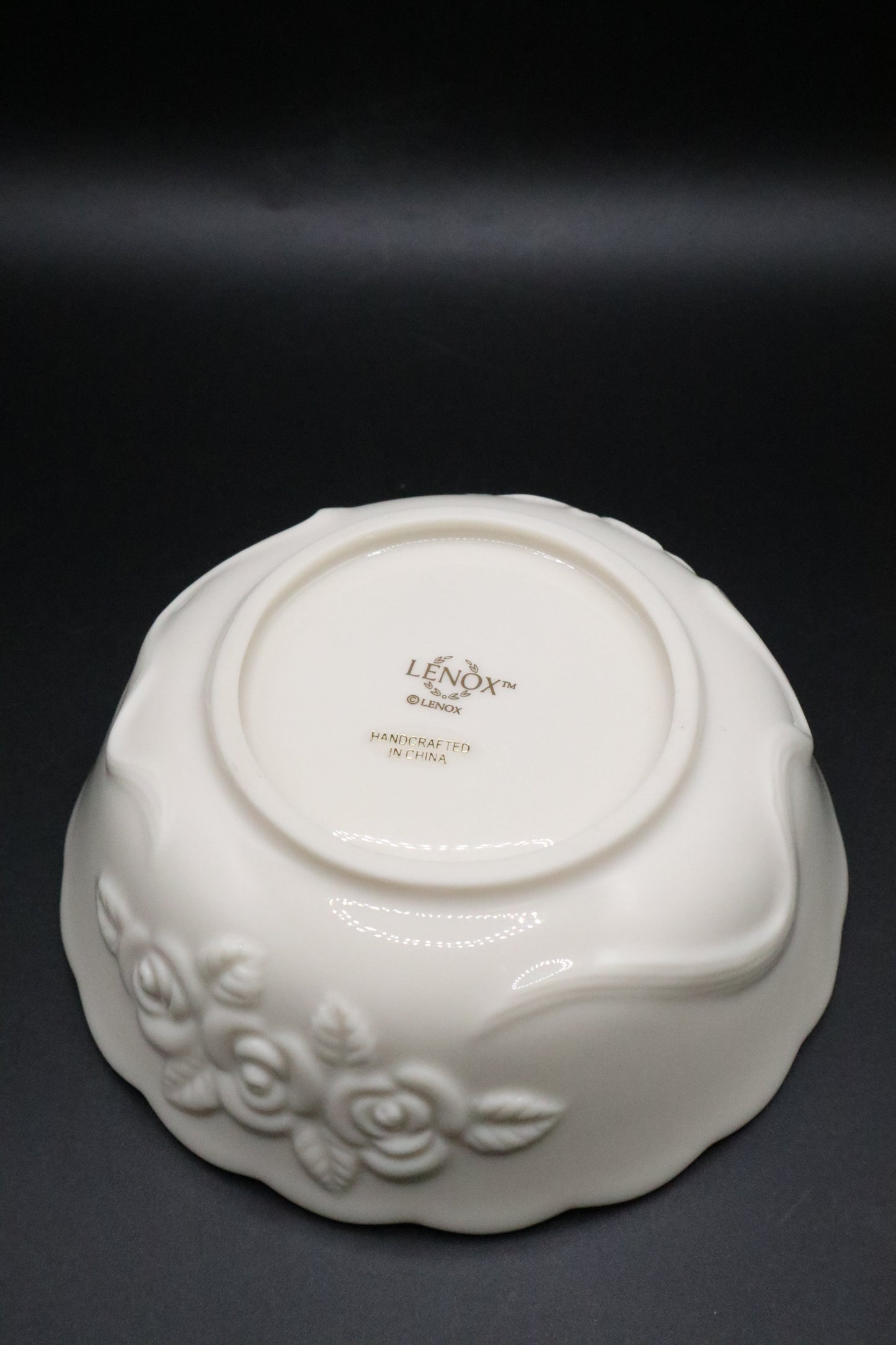 LENOX IVORY ROSE BLOSSOM BOWL SMALL