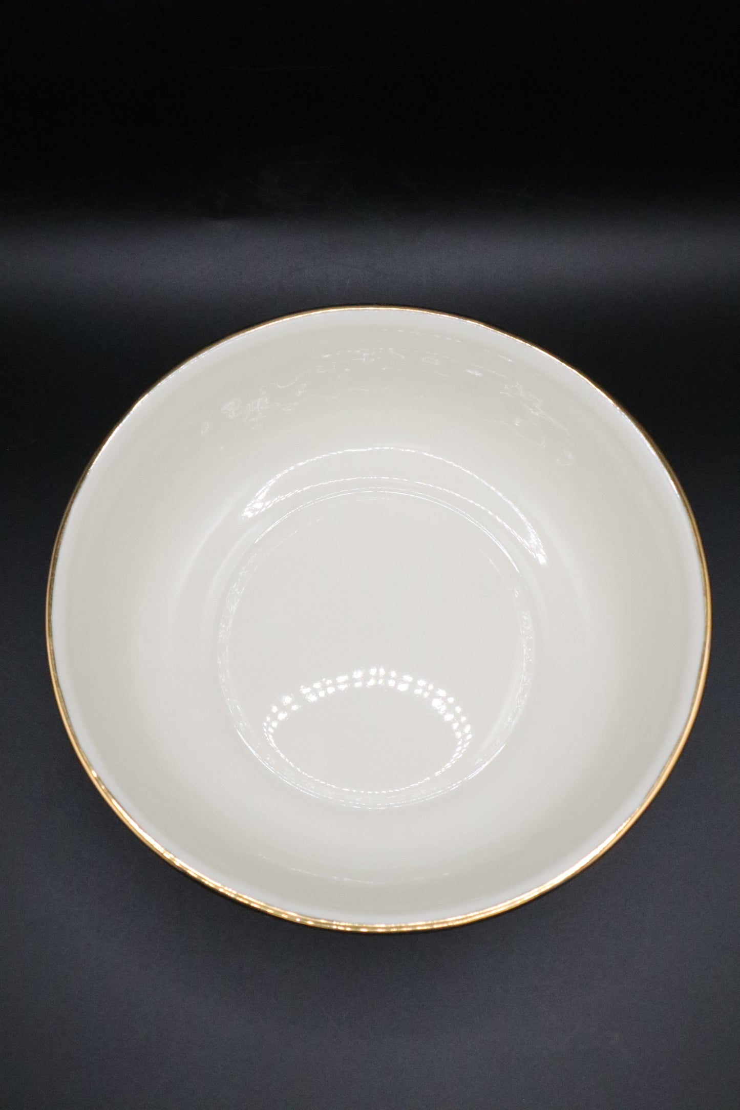 LENOX IVORY BEADED BOWL WITH GOLD TRIM