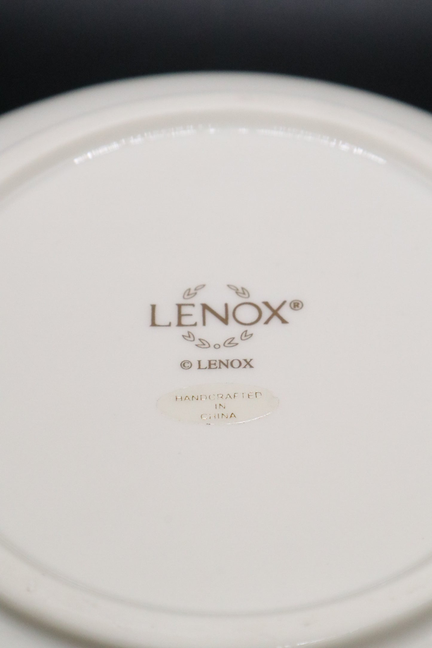 LENOX IVORY BEADED BOWL WITH GOLD TRIM
