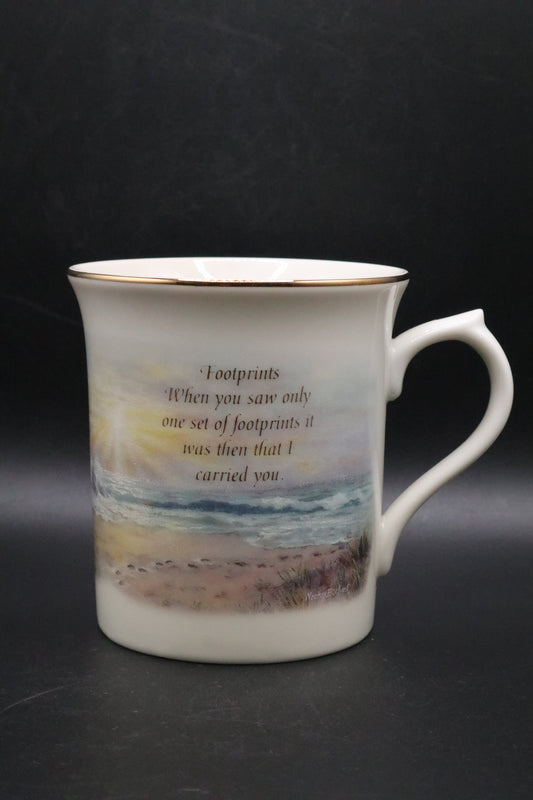 LENOX "FOOTPRINTS" COLLECTOR MUG FINE PORCELAIN WITH BOX