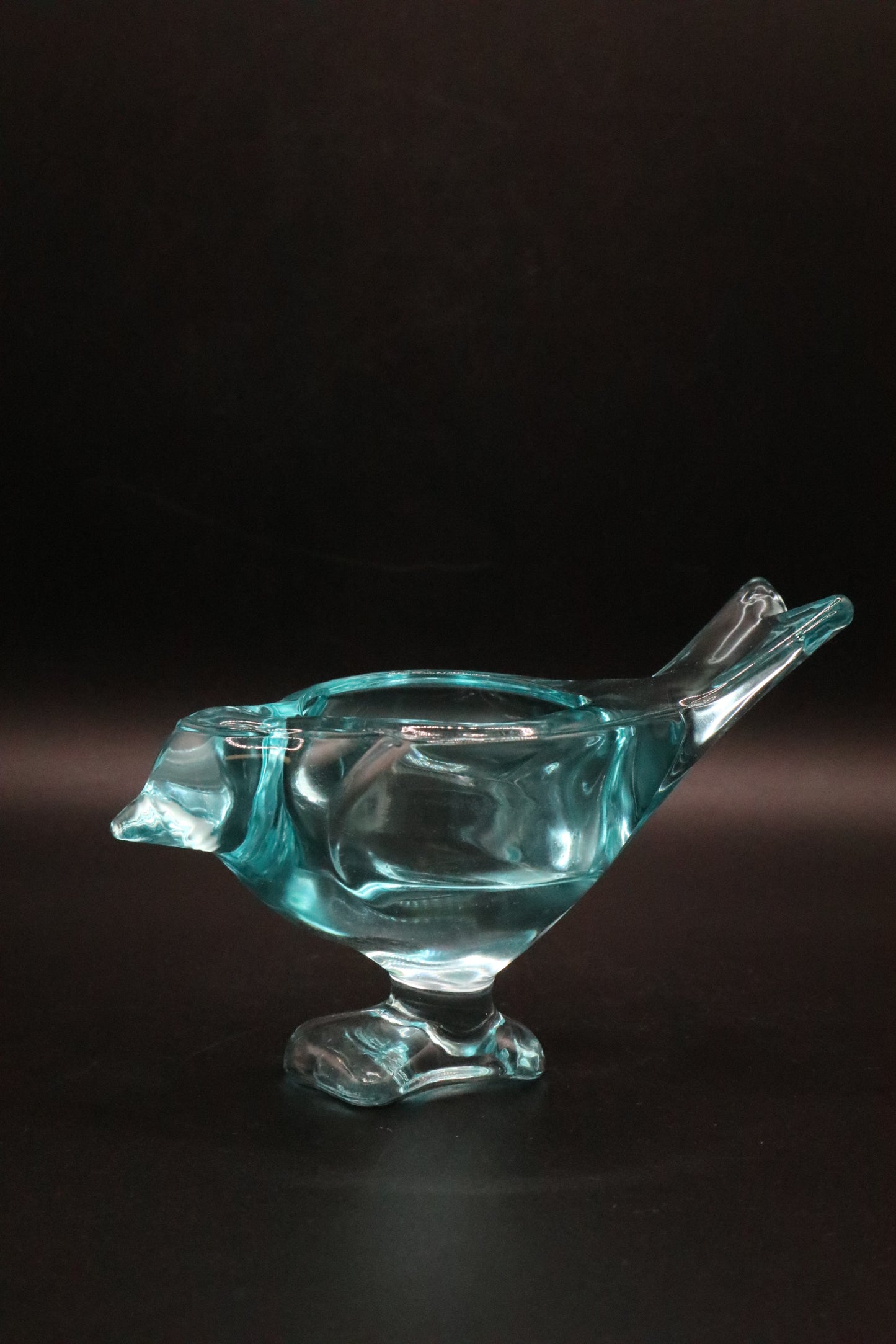 LENOX CANDLE HOLDER ART GLASS BIRD TEAL AND PINK SET OF 2