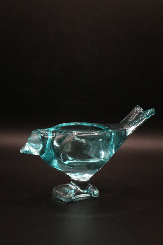 LENOX CANDLE HOLDER ART GLASS BIRD TEAL AND PINK SET OF 2