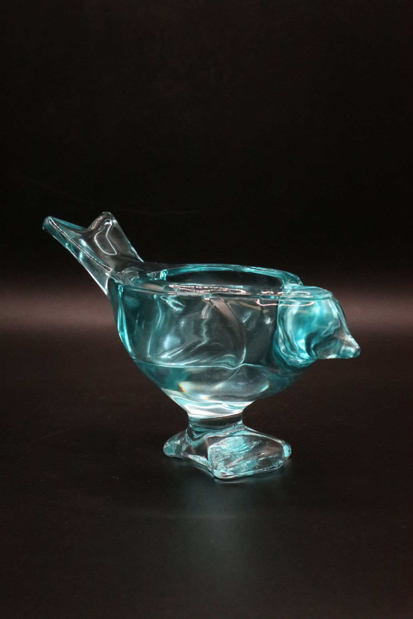 LENOX CANDLE HOLDER ART GLASS BIRD TEAL AND PINK SET OF 2