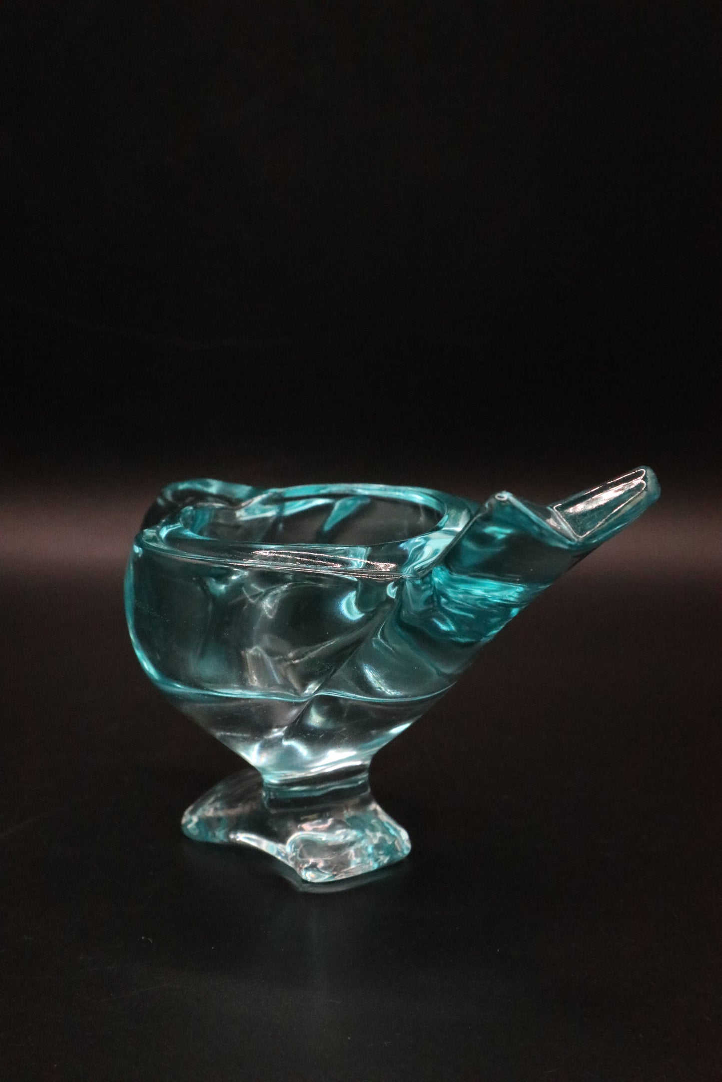 LENOX CANDLE HOLDER ART GLASS BIRD TEAL AND PINK SET OF 2