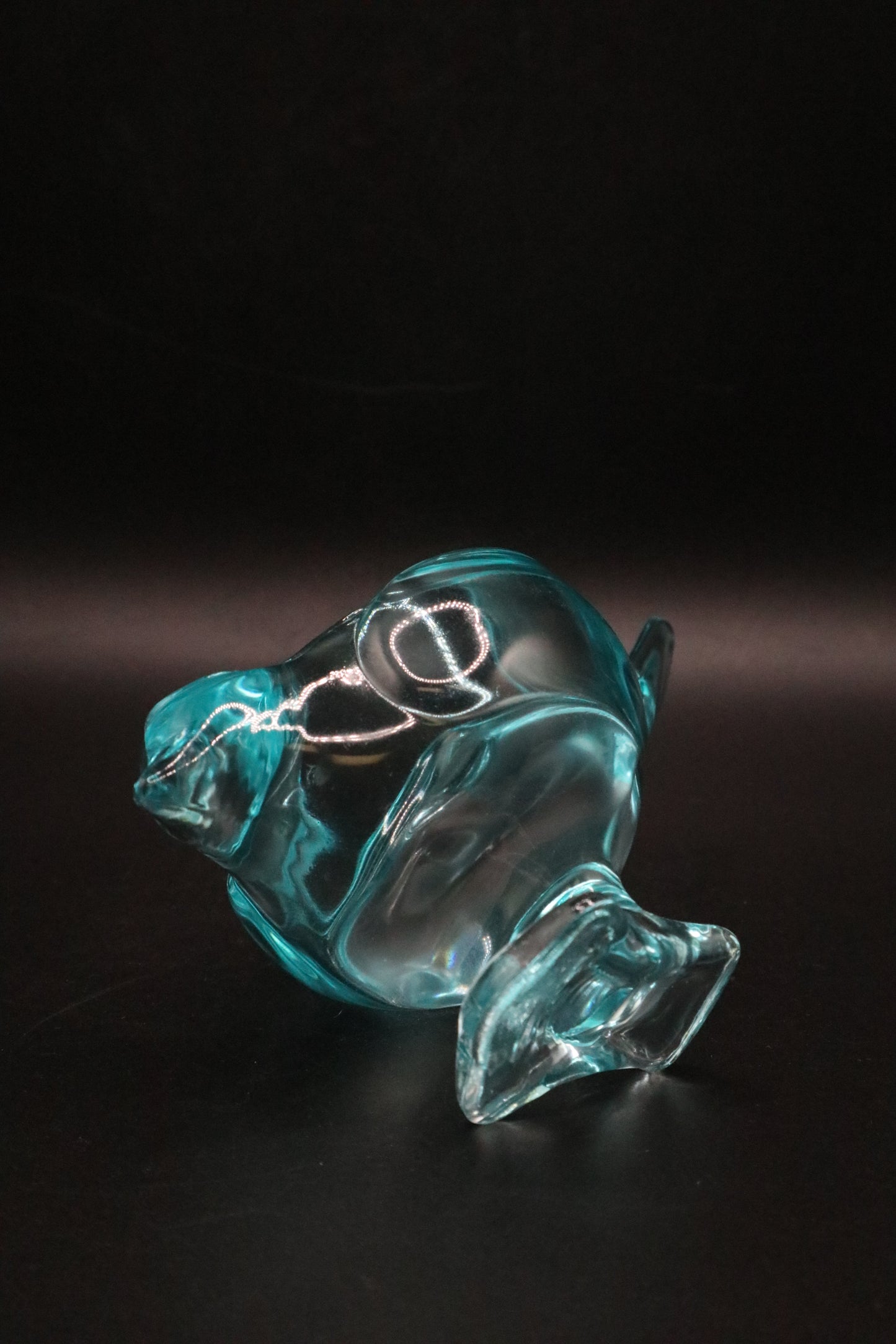 LENOX CANDLE HOLDER ART GLASS BIRD TEAL AND PINK SET OF 2