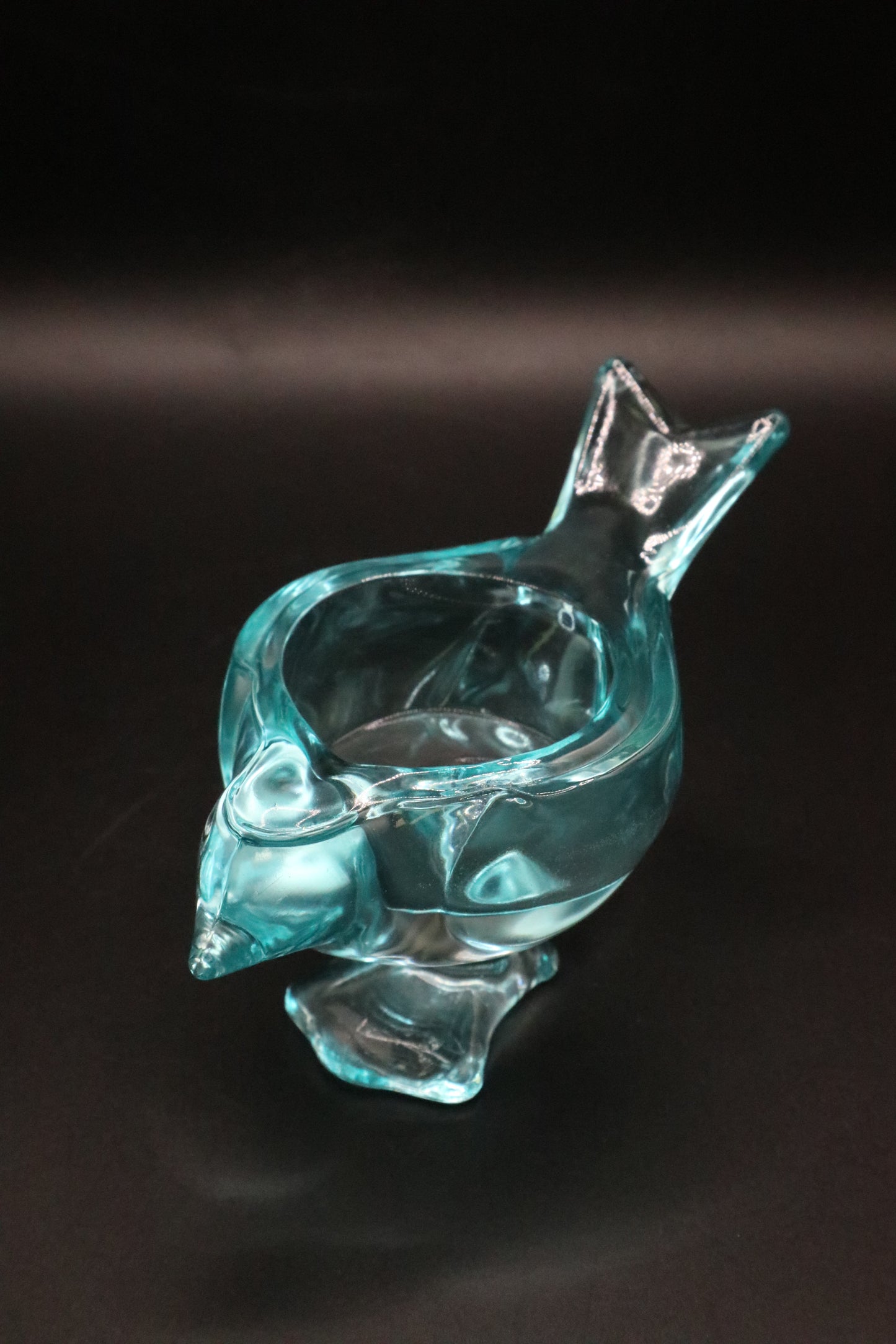LENOX CANDLE HOLDER ART GLASS BIRD TEAL AND PINK SET OF 2