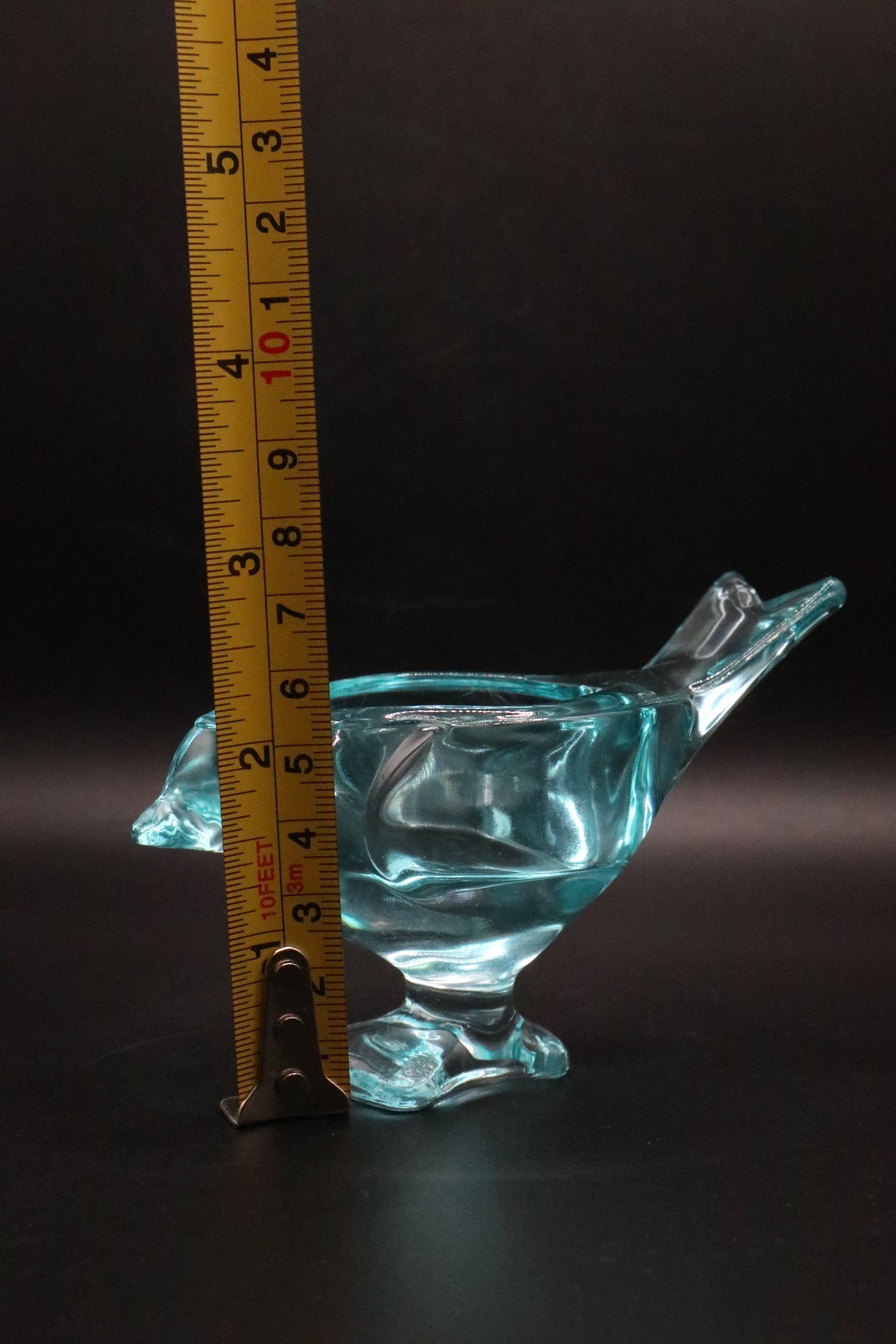 LENOX CANDLE HOLDER ART GLASS BIRD TEAL AND PINK SET OF 2