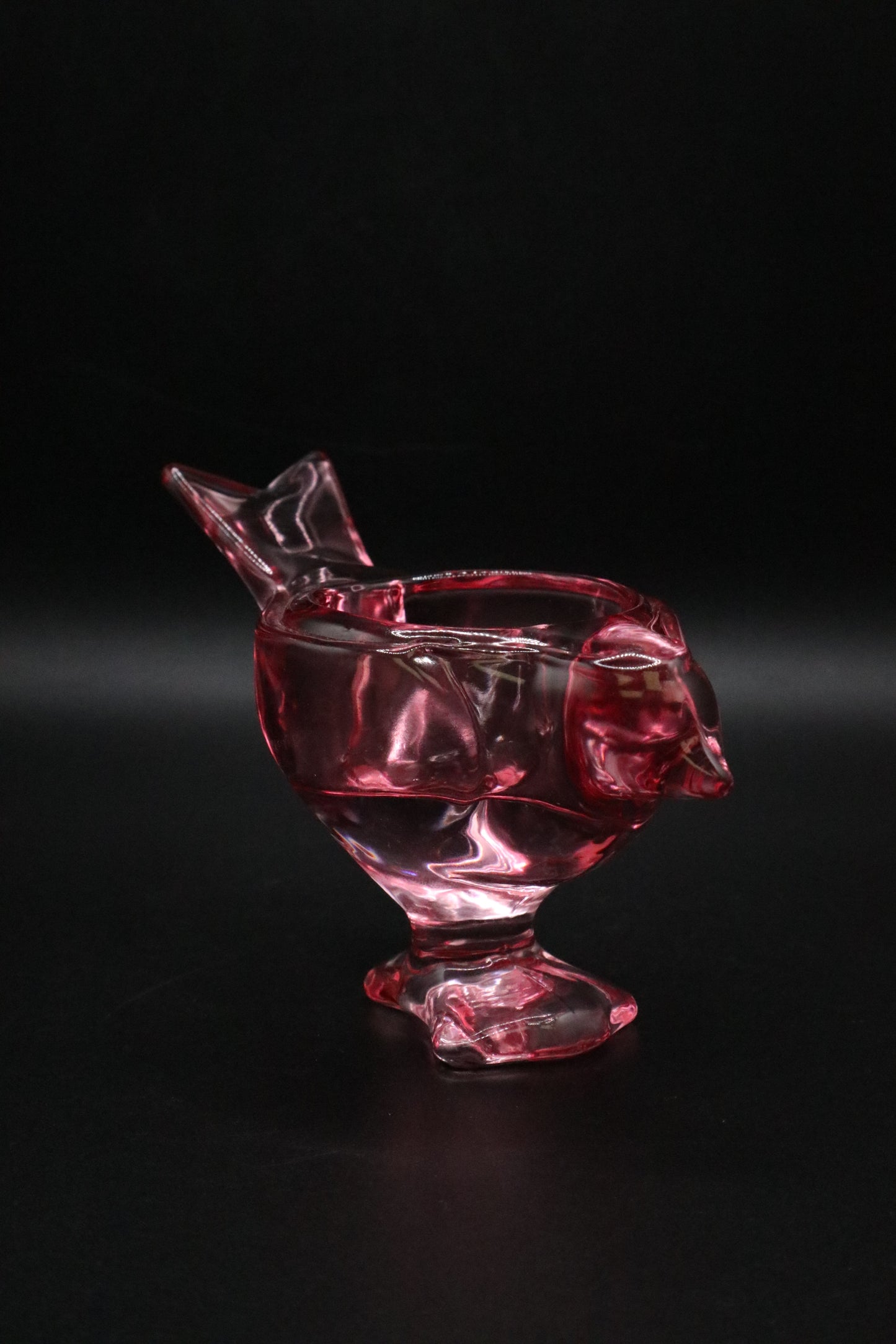 LENOX CANDLE HOLDER ART GLASS BIRD TEAL AND PINK SET OF 2