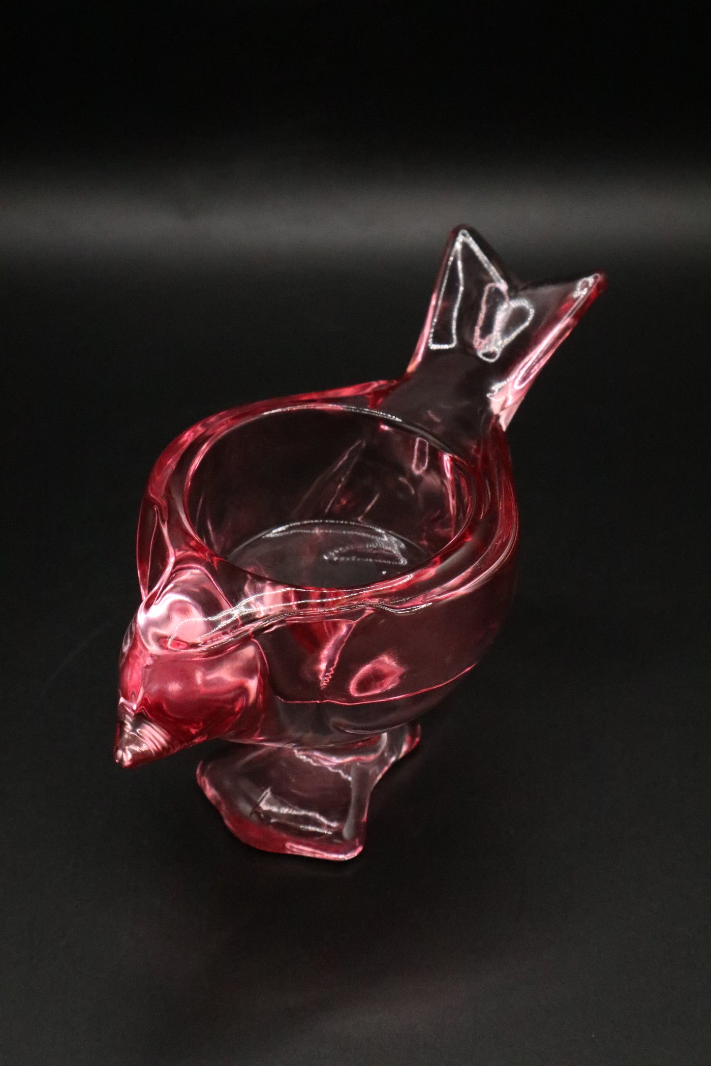 LENOX CANDLE HOLDER ART GLASS BIRD TEAL AND PINK SET OF 2
