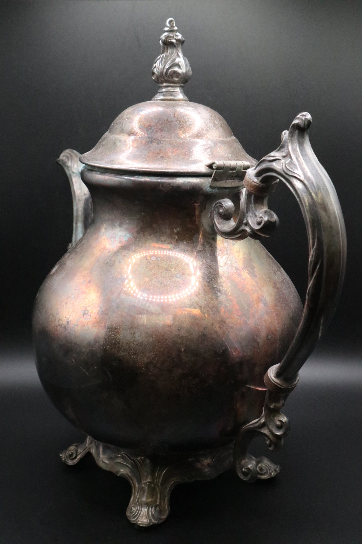 F B ROGERS SILVER FOOTED TEA POT