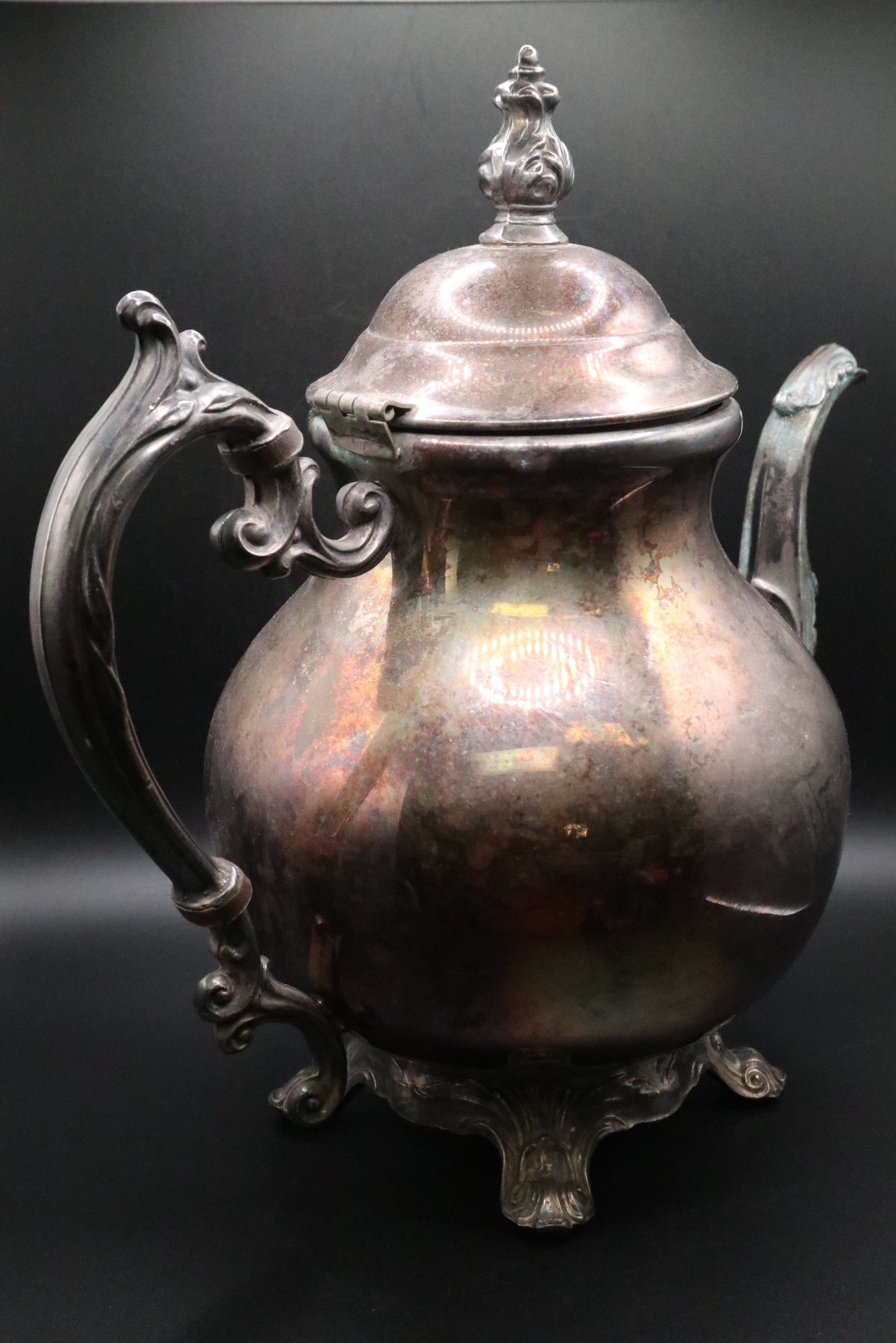 F B ROGERS SILVER FOOTED TEA POT