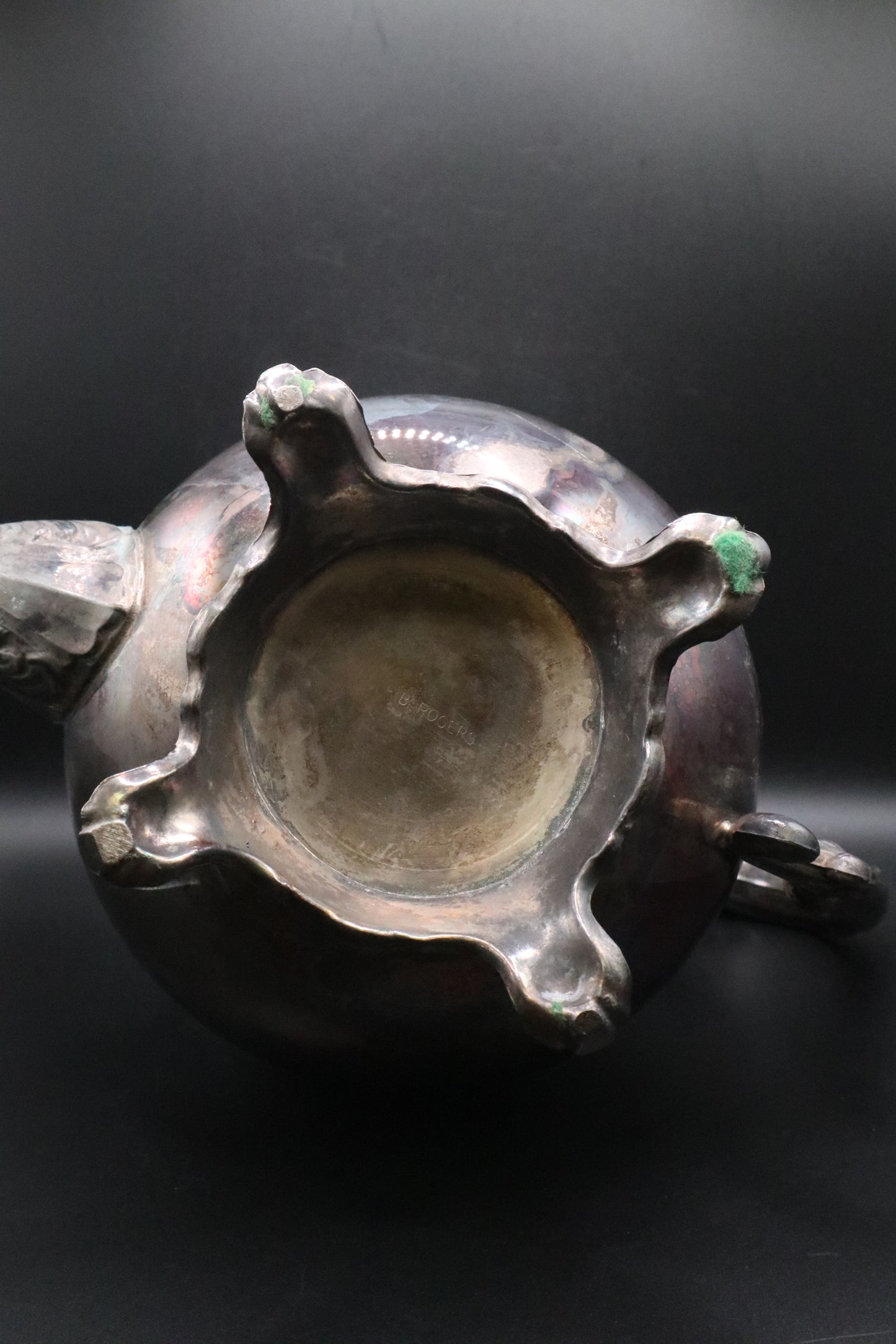 F B ROGERS SILVER FOOTED TEA POT