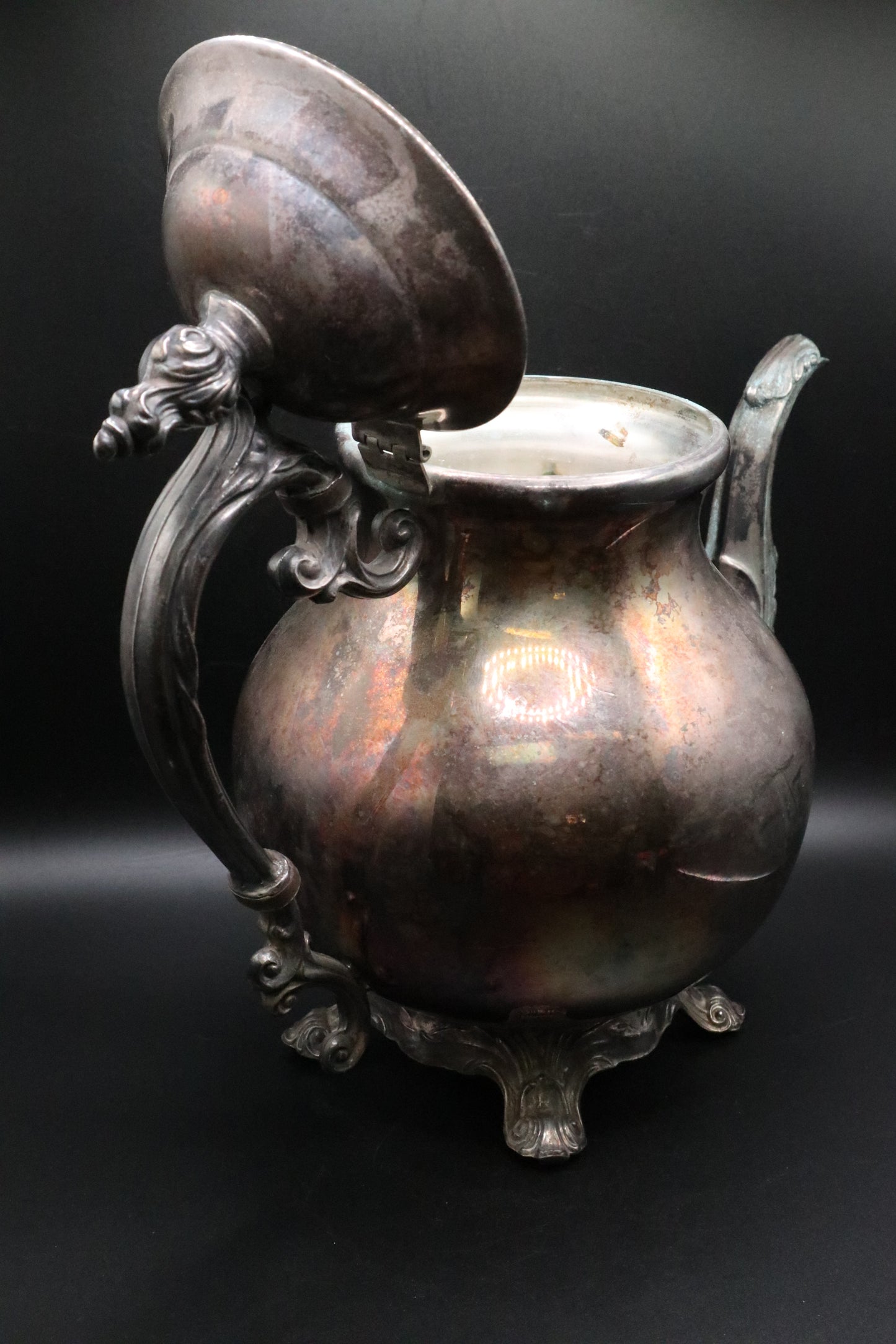F B ROGERS SILVER FOOTED TEA POT