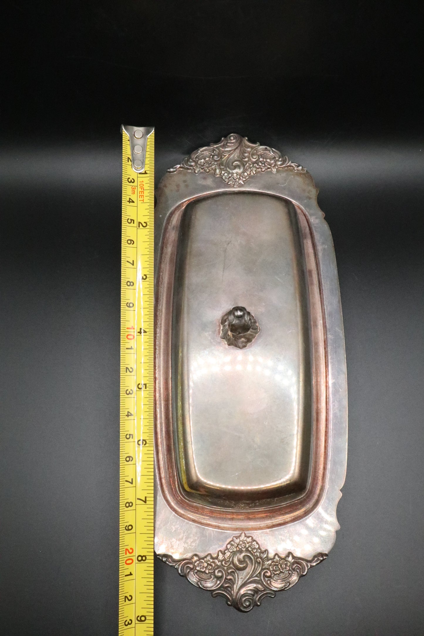 VINTAGE WALLACE BAROQUE SILVER PLATE BUTTER DISH 206