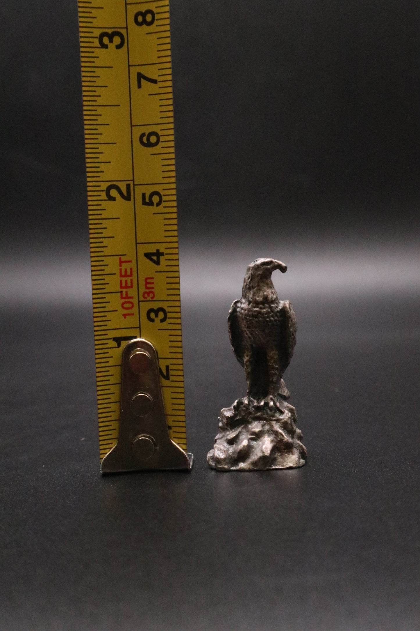 VINTAGE PEWTER MINI PERECHED EAGLE FIGURINE