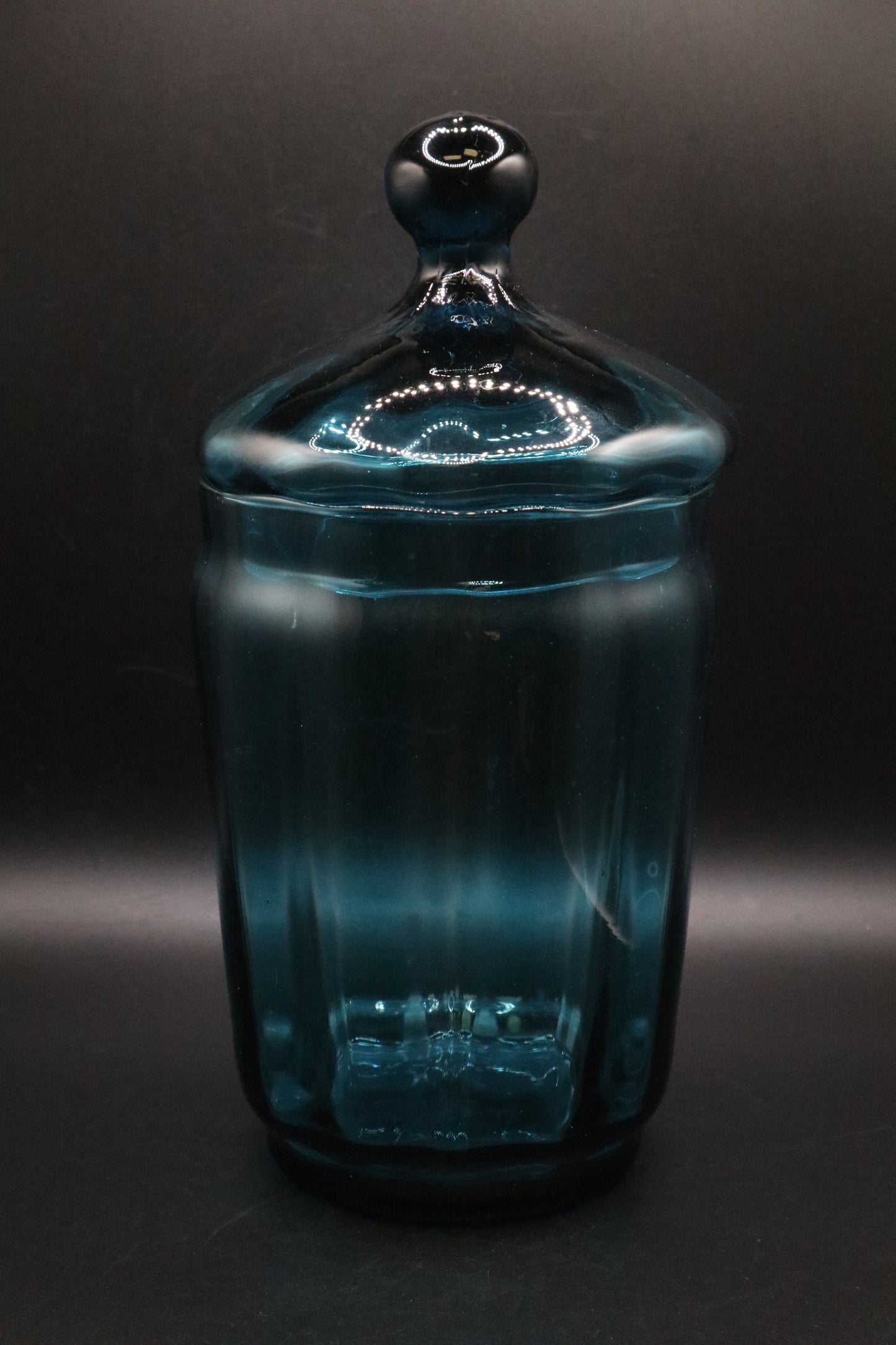 MCM EMPOLI CIRCUS TENT PEACOCK BLUE APOTHECARY JAR WITH LID