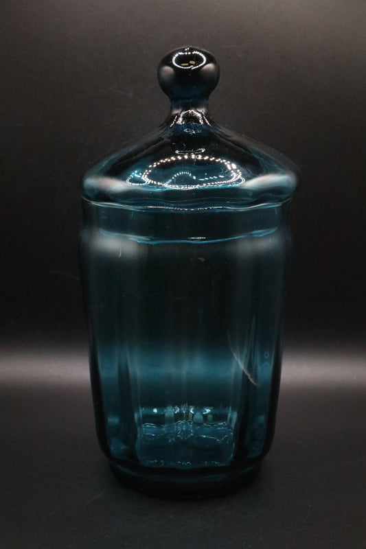 MCM EMPOLI CIRCUS TENT PEACOCK BLUE APOTHECARY JAR WITH LID