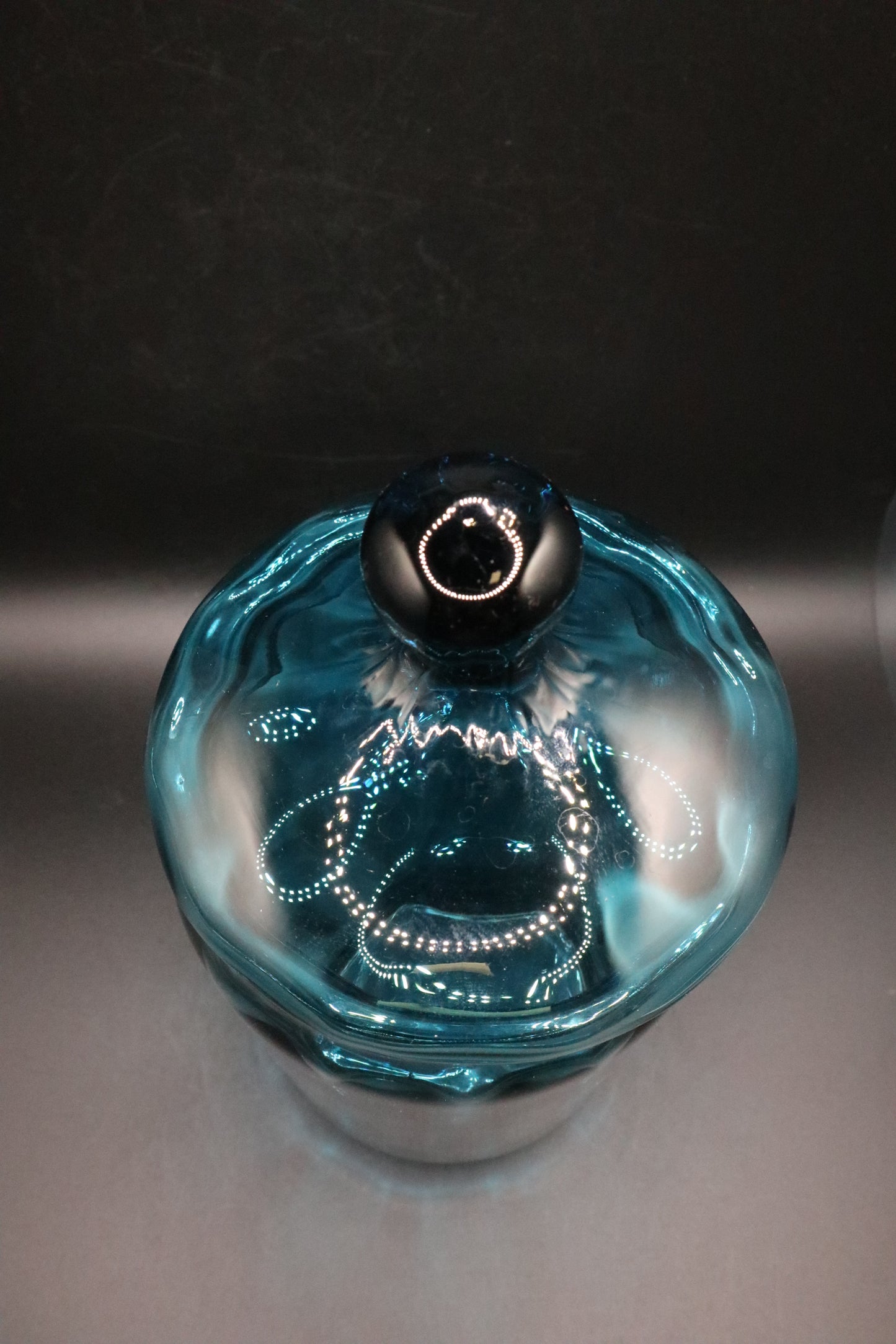 MCM EMPOLI CIRCUS TENT PEACOCK BLUE APOTHECARY JAR WITH LID